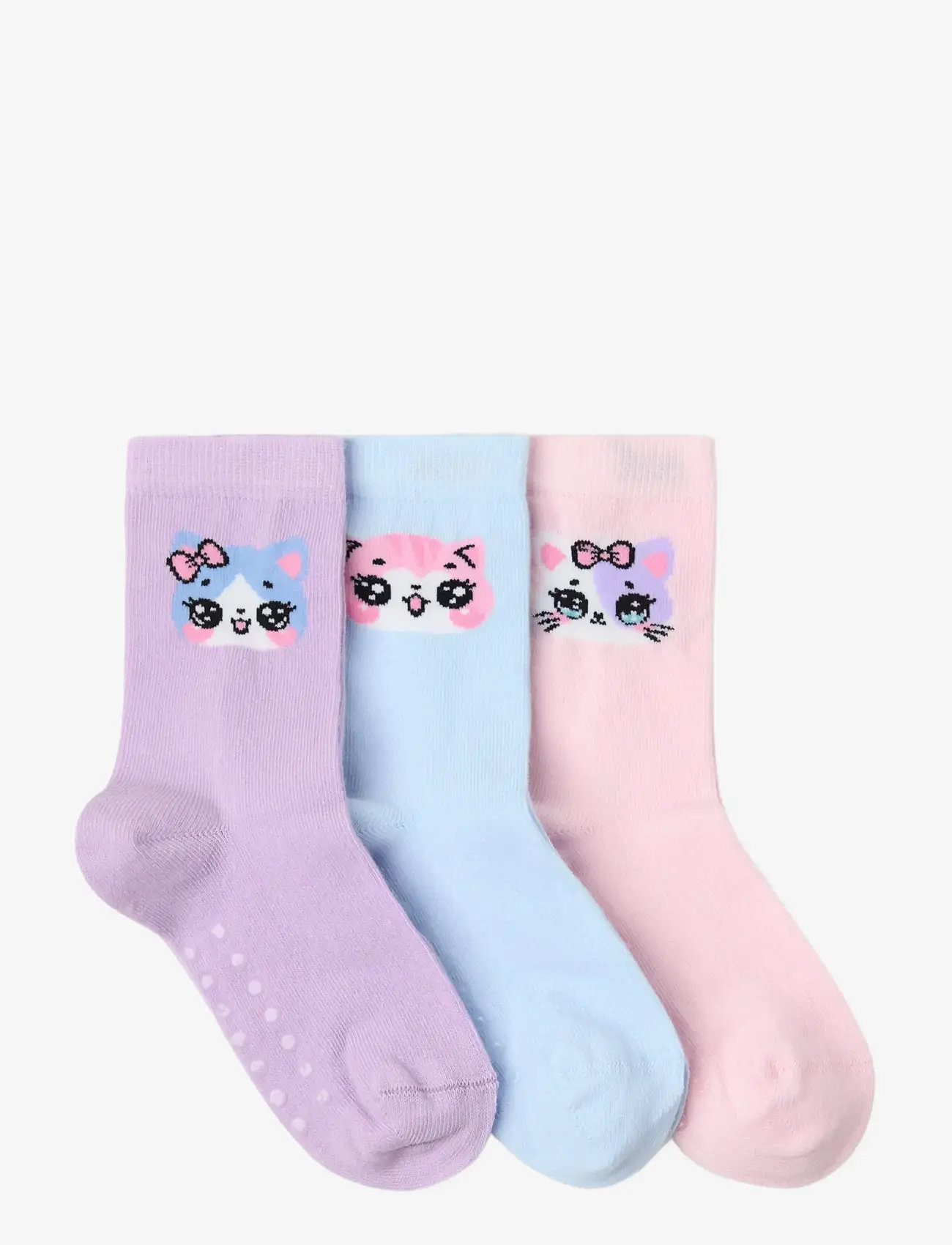 Lindex - Sock 3 p Kawaii - strümpfe - light pink - 1