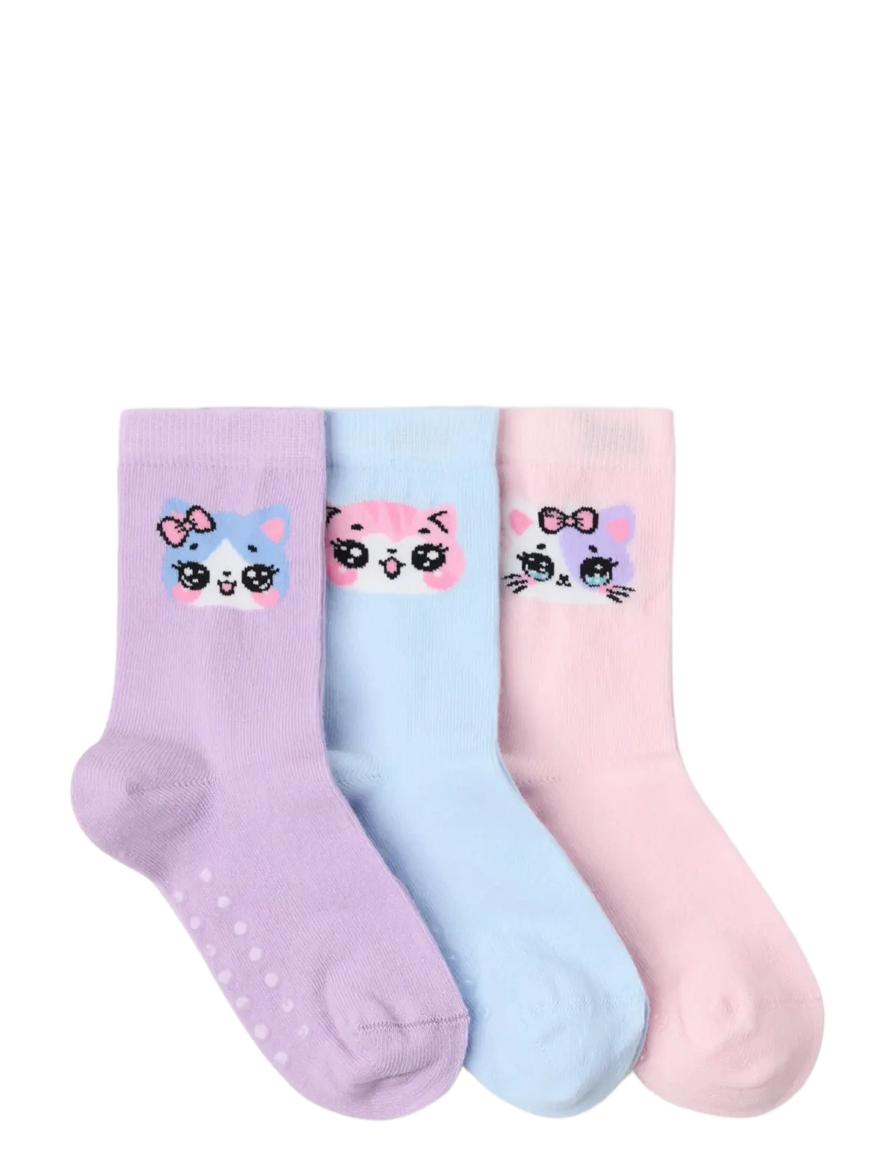 Lindex - 3-pack socks with anti-slip - strümpfe - light pink - 1