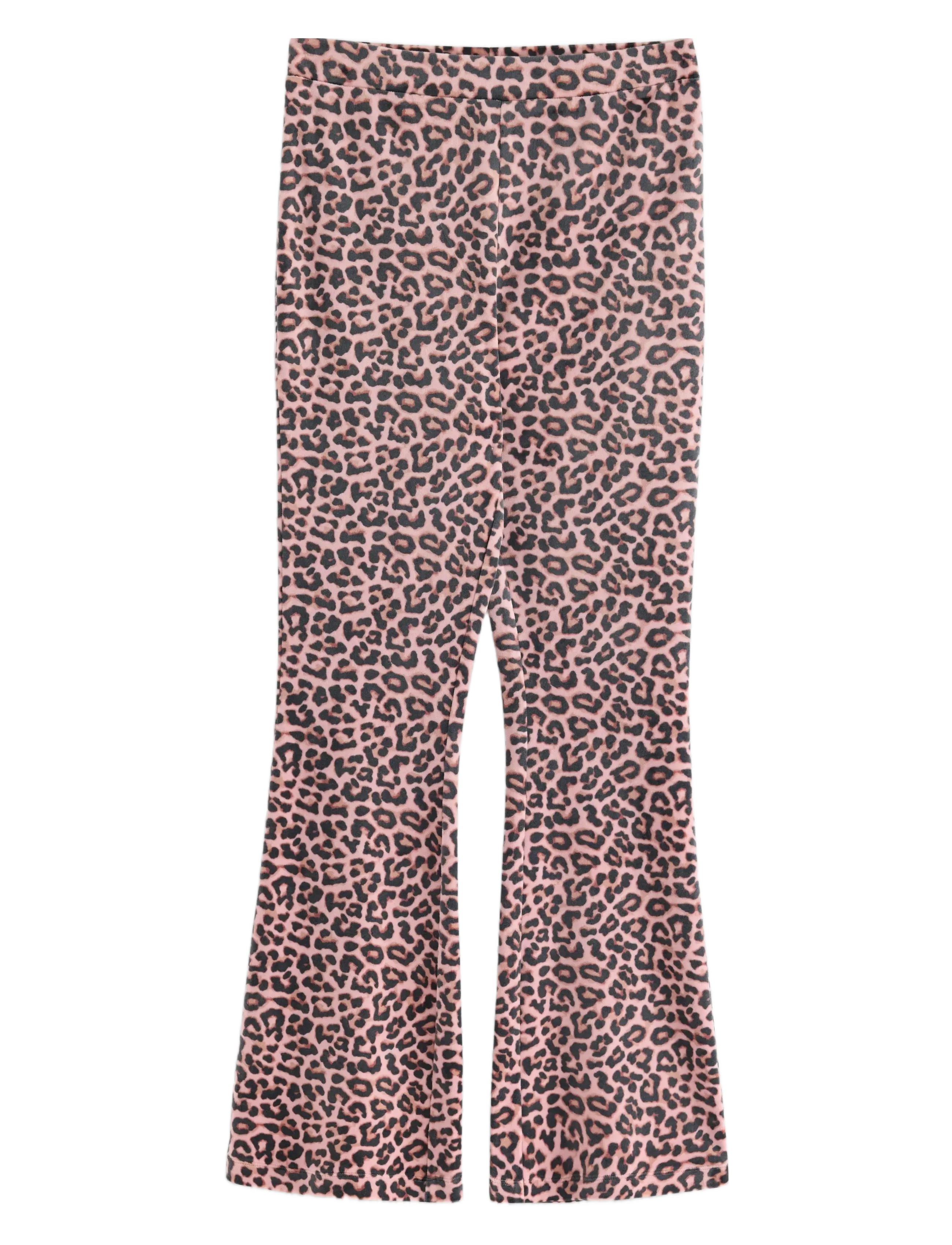 Lindex Trousers flare velour - Bukser - LIGHT DUSTY PINK / multi