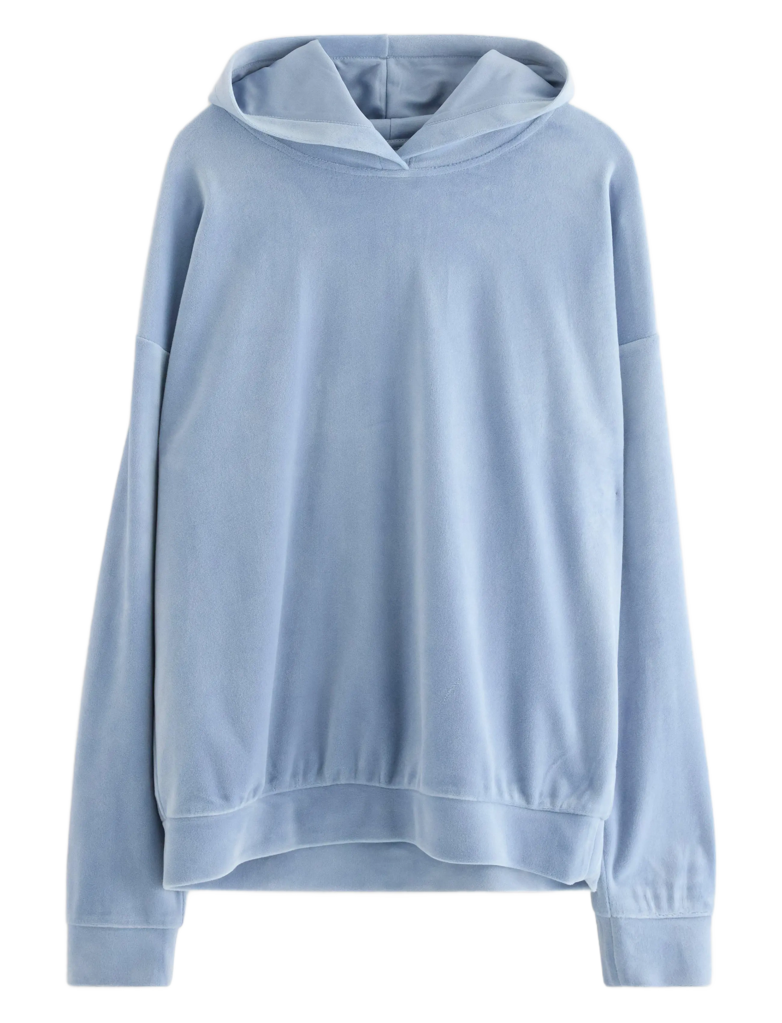 Lindex Sweatshirt hood velour - Tøj - LIGHT BLUE / blue
