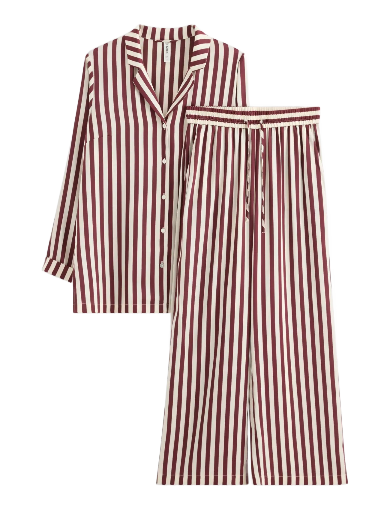 Lindex - Pyjama set in satin - pyjamas - dark dusty red - 1
