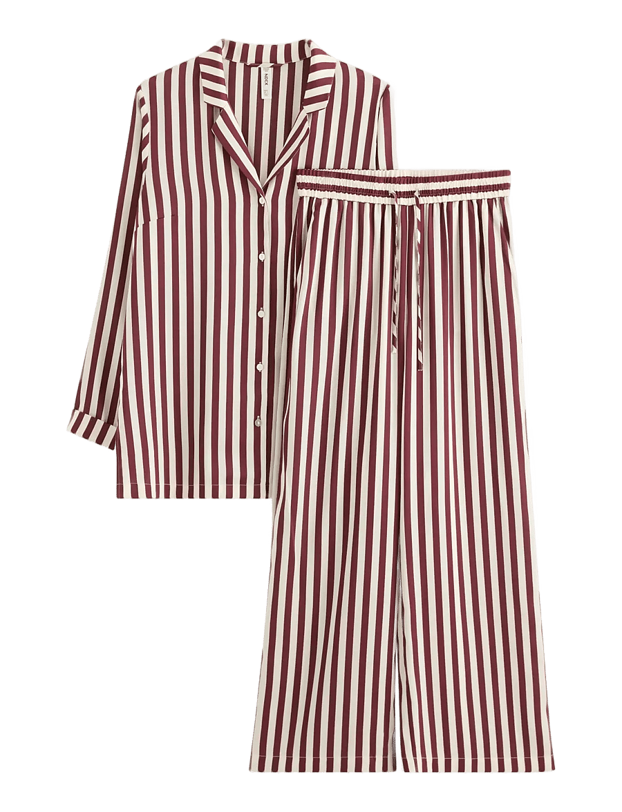 Lindex - Pyjama set satin - pidžaamad - dark dusty red - 1