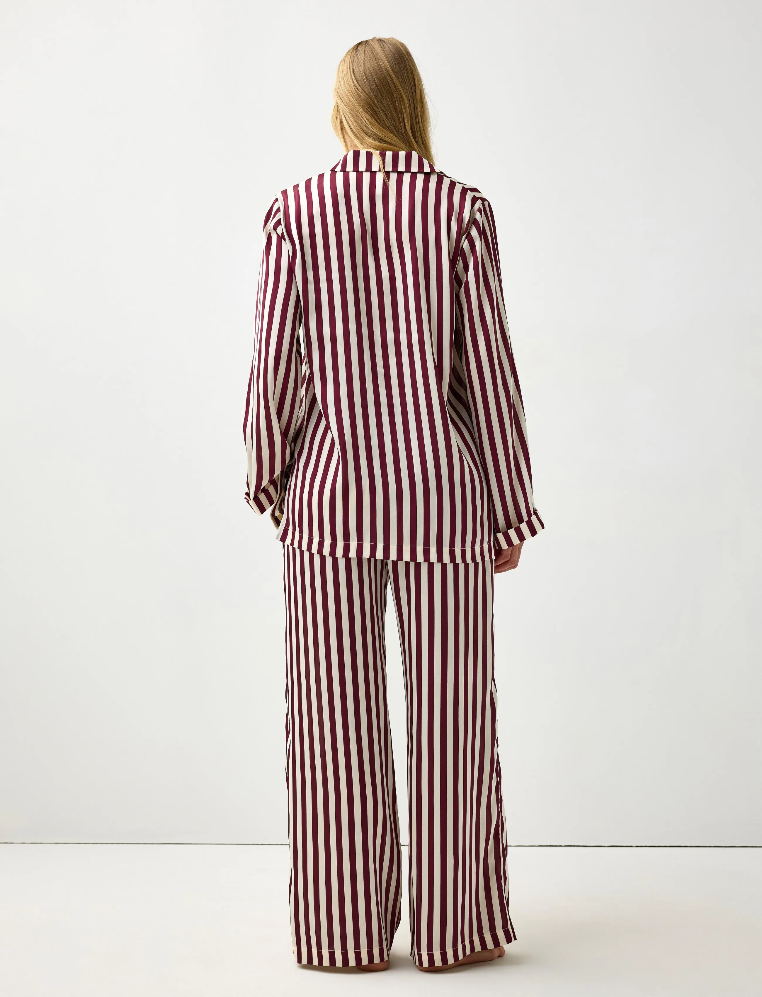 Lindex - Pyjama set in satin - pyjamas - dark dusty red - 3