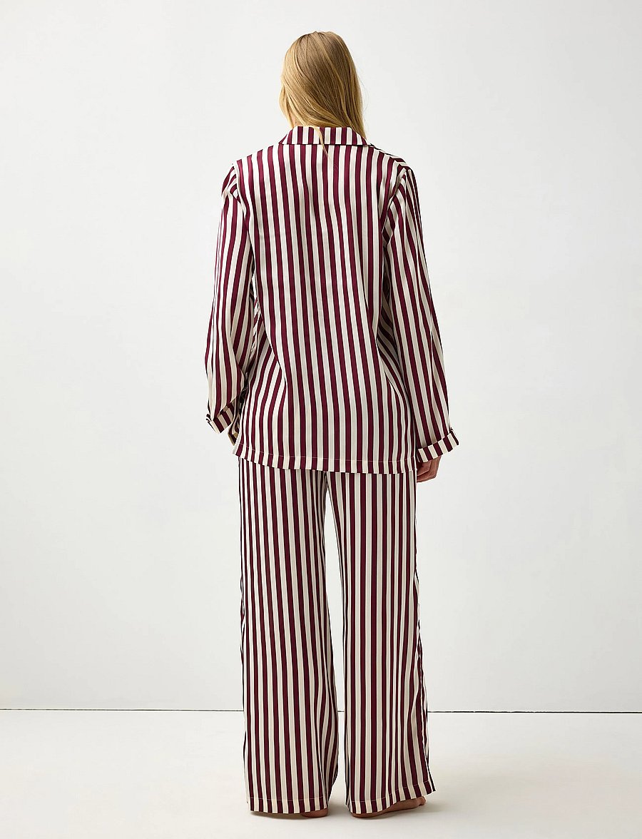 Lindex - Pyjama set satin - pidžaamad - dark dusty red - 3