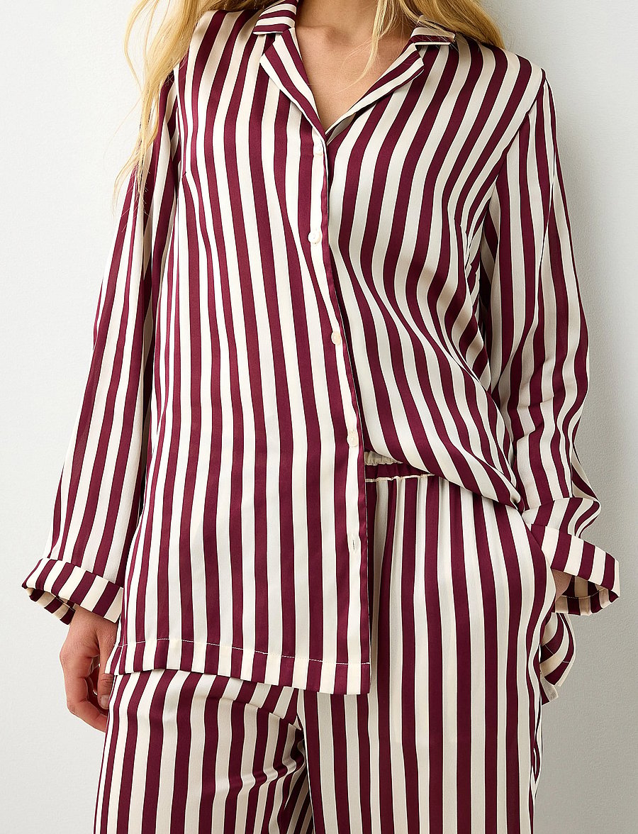 Lindex - Pyjama set satin - pidžaamad - dark dusty red - 4