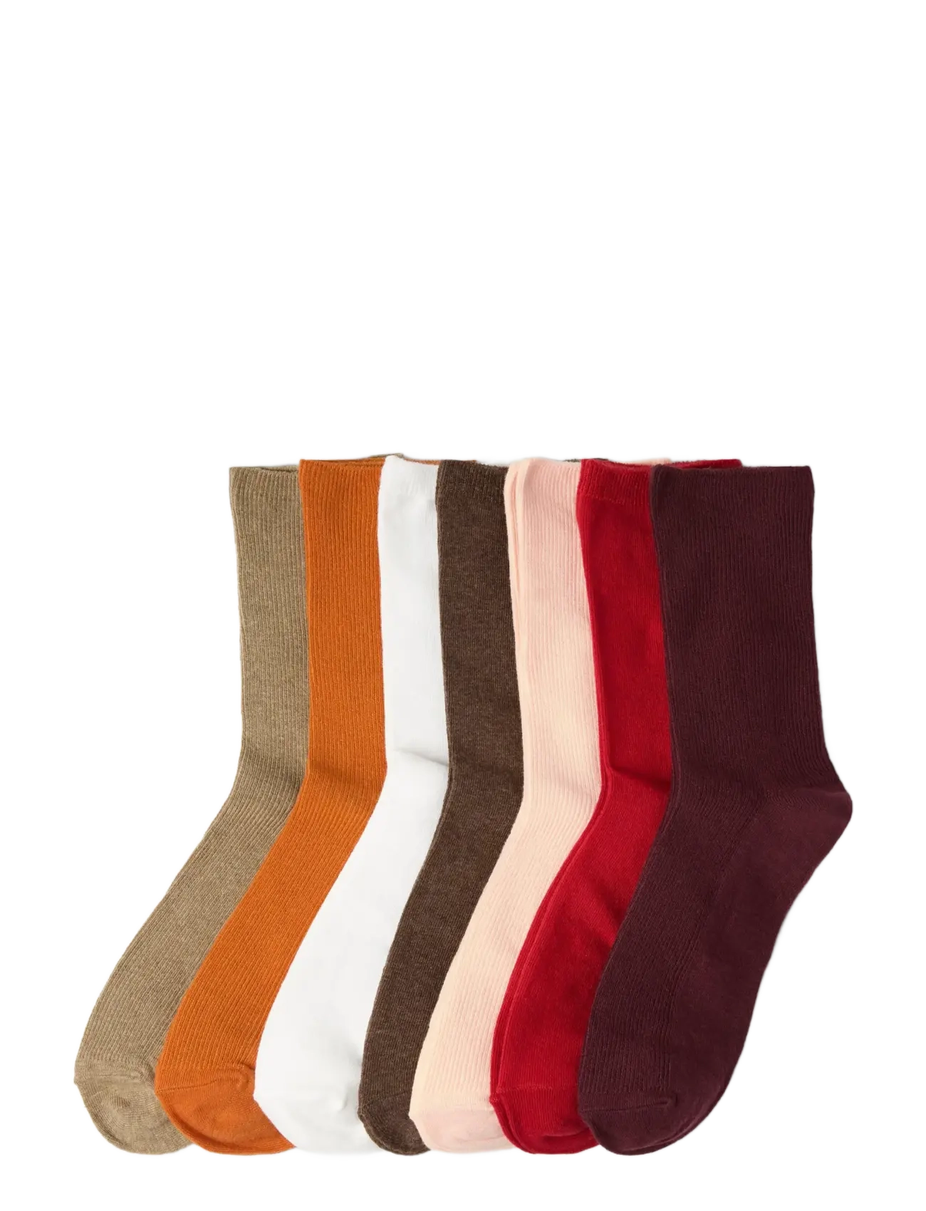 Lindex Sock 7 p red neutrals - Strumpor - DARK BEIGE MELANGE / multi