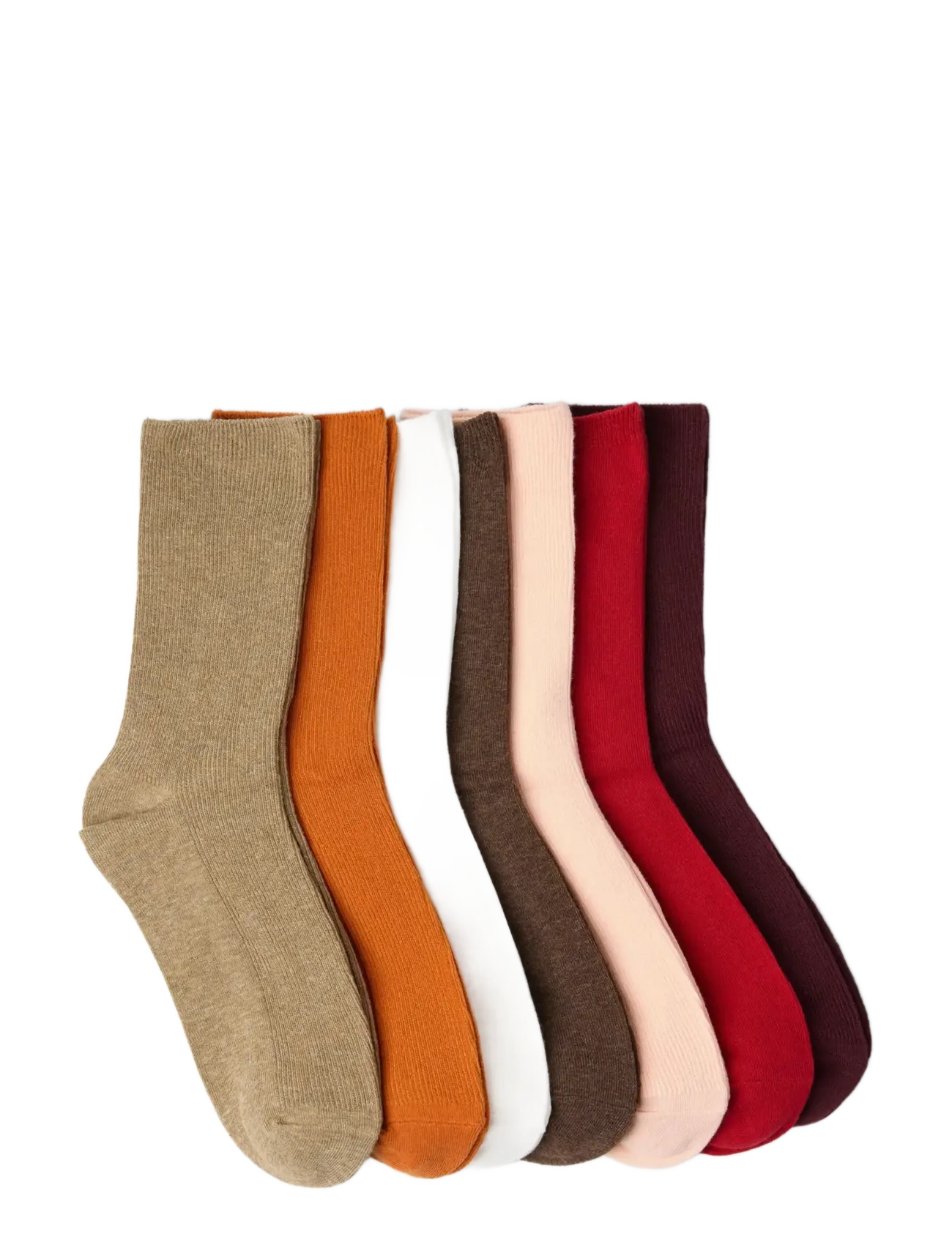 Lindex - Sock 7 p red neutrals - dark beige melange - 1