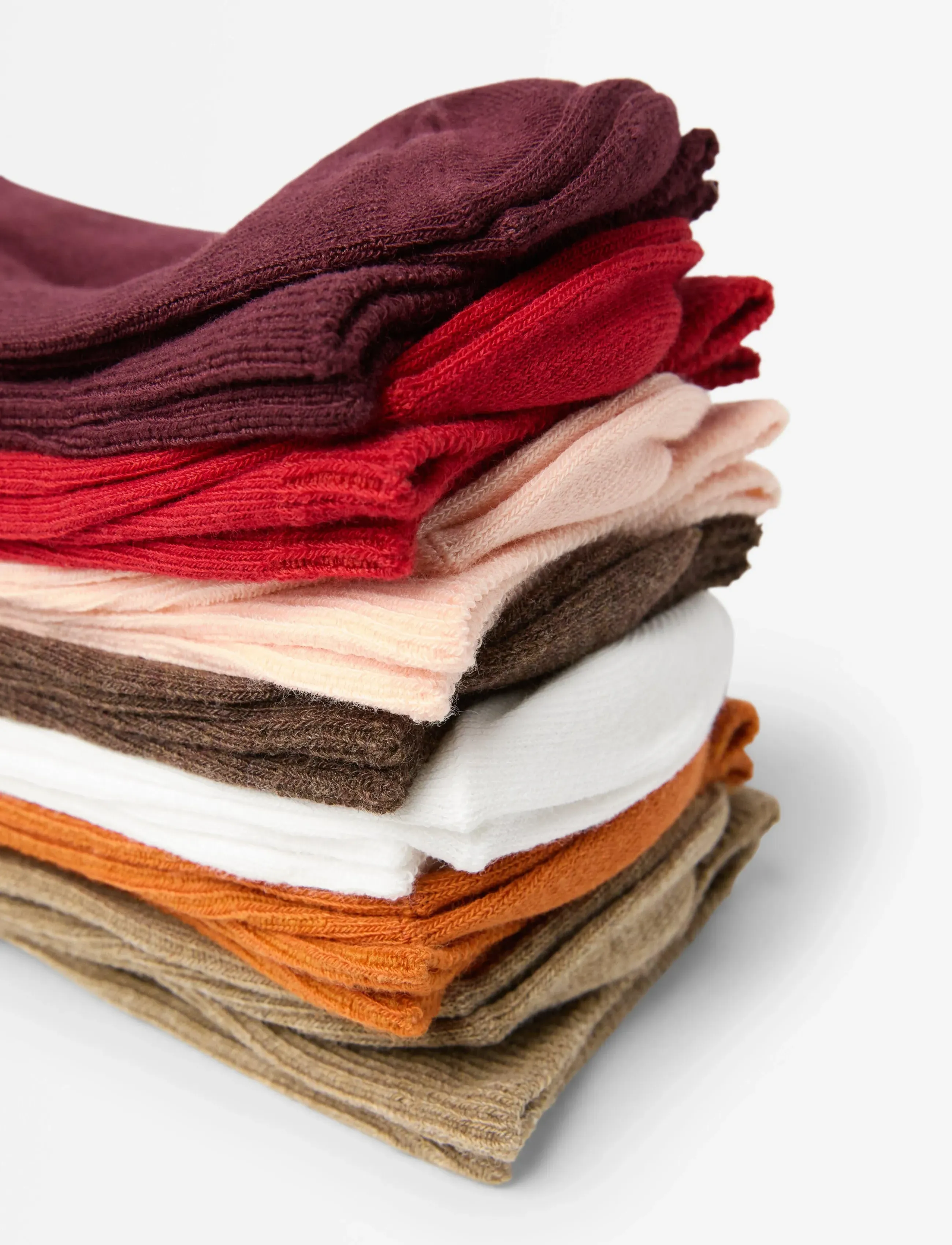Lindex - Sock 7 p red neutrals - dark beige melange - 2