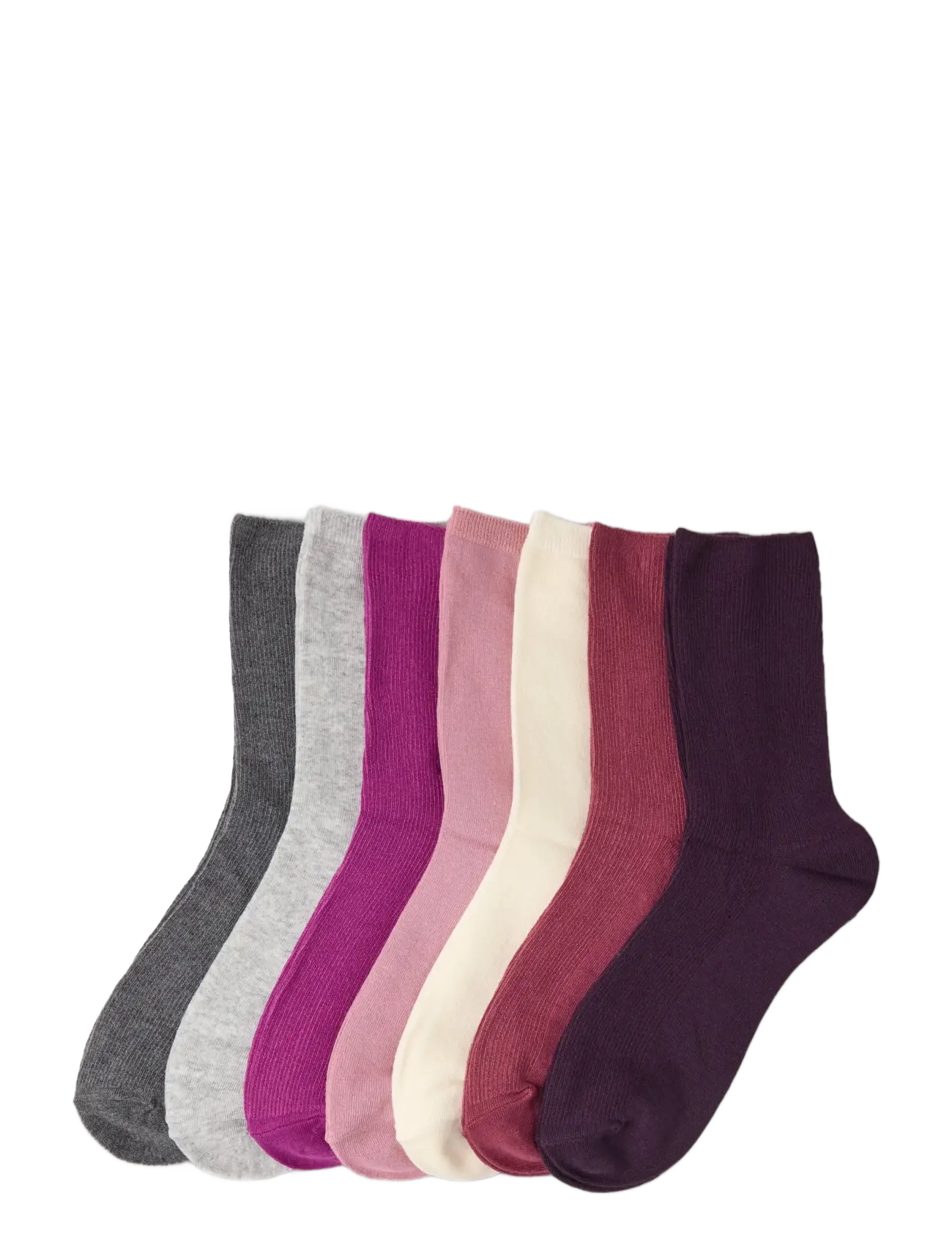 Lindex 7-pack high ankle socks - Normale Socken - DARK LILAC / purple