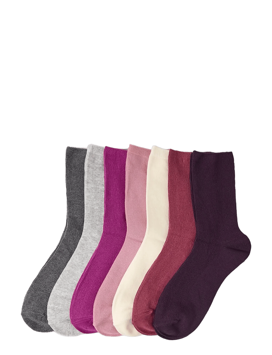Lindex - 7-pack high ankle socks - normale socken - dark lilac - 0