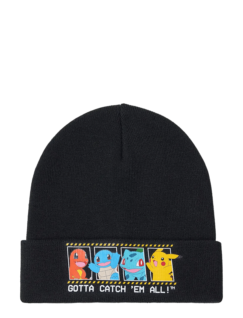 Lindex - Beanie knitted Pokemon - beanies - black - 0