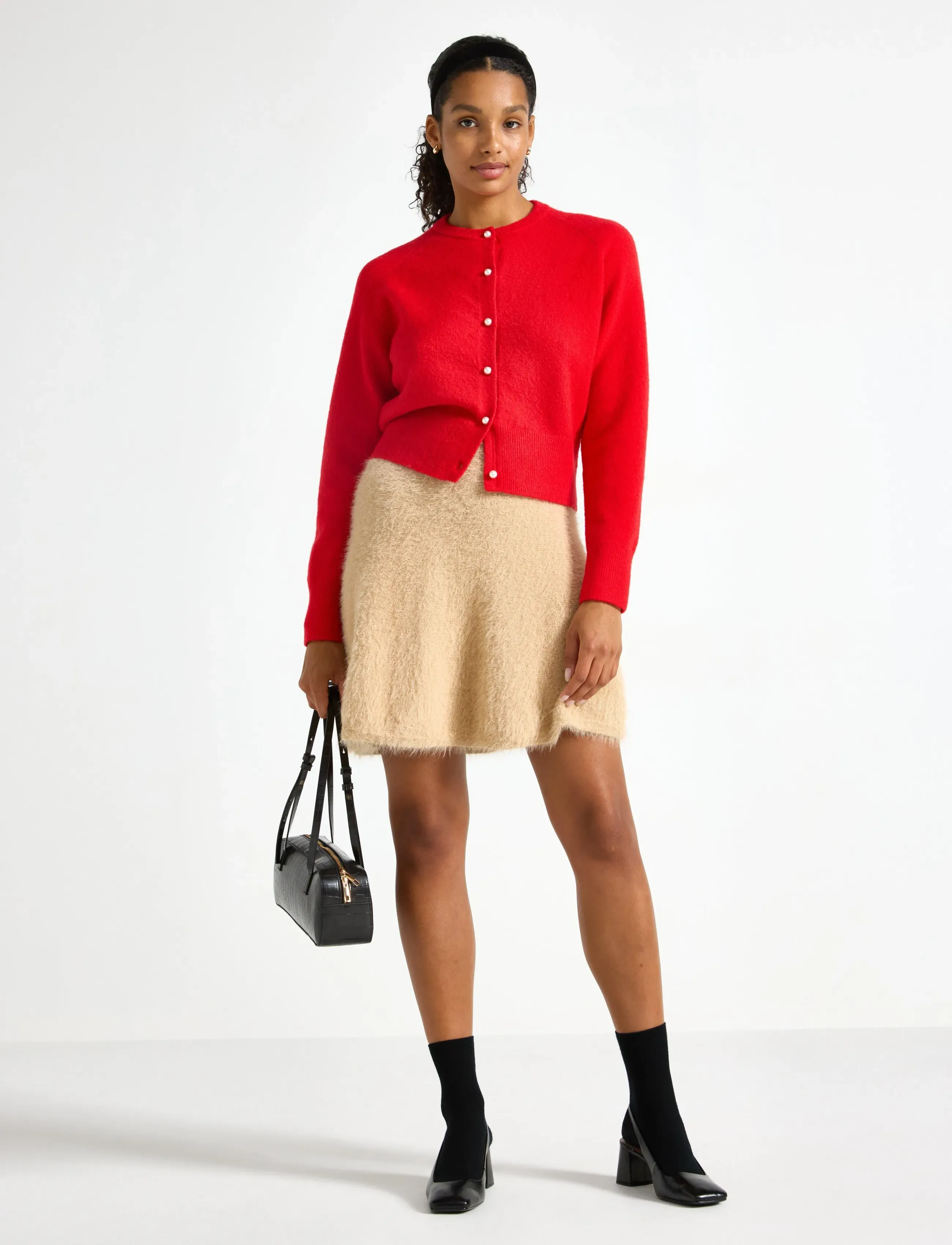 Lindex Skirt Edit - Kurze Röcke - LIGHT BEIGE MELANGE / beige