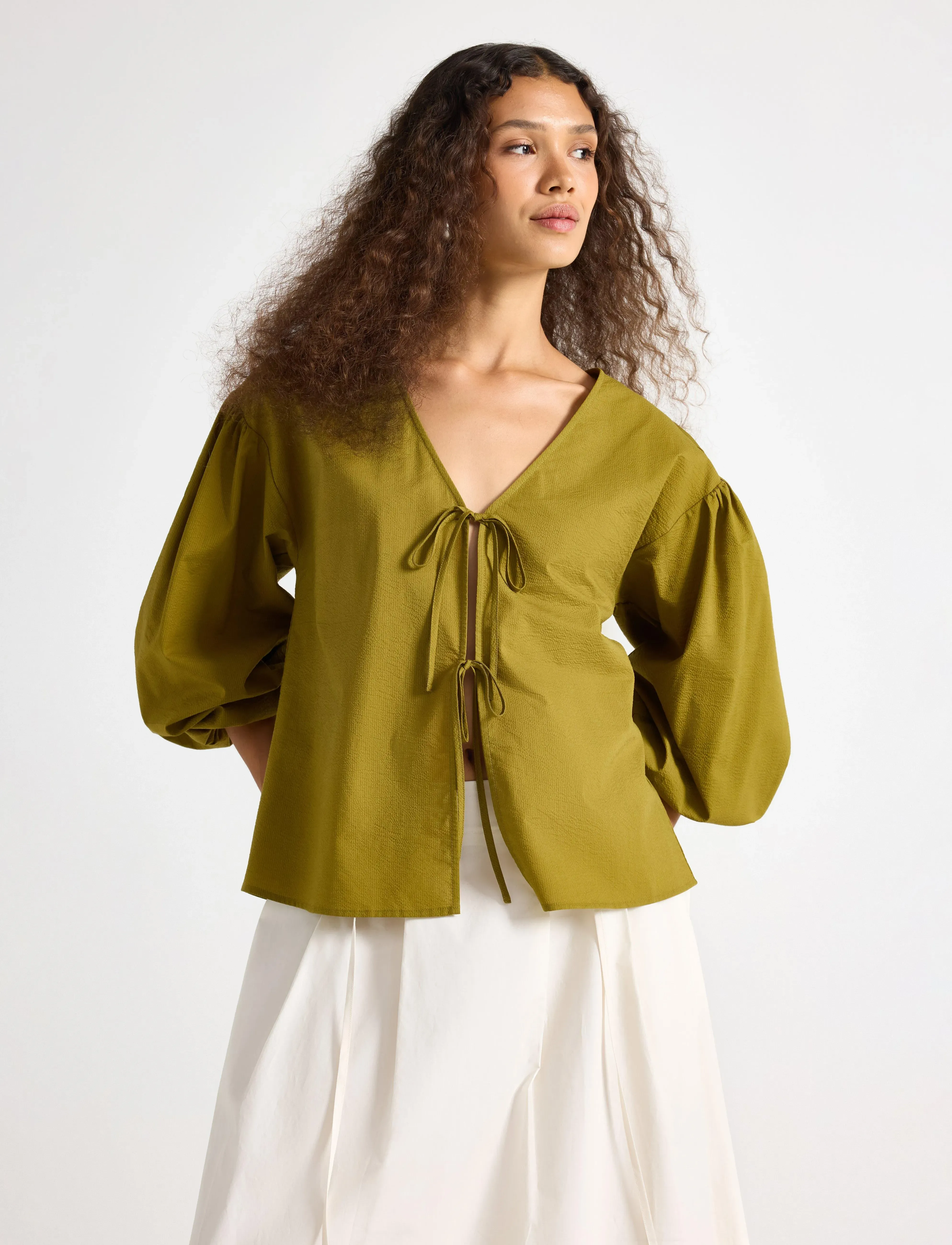 Lindex Blouse Esther, M, Blouses, Gelb - Long-sleeved, Frauen