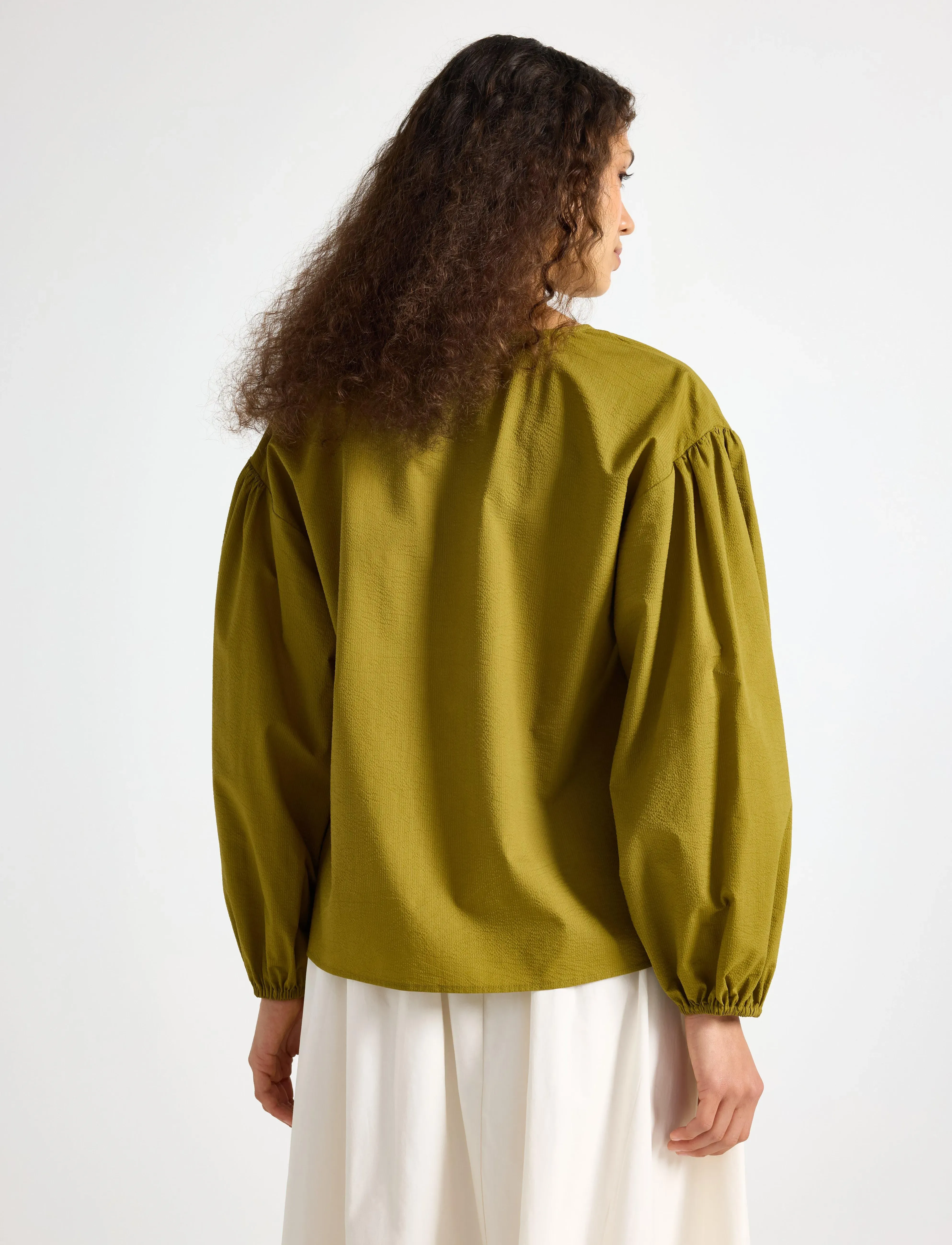 Lindex - Blouse Esther - pikkade varrukatega pluusid - dusty green - 3