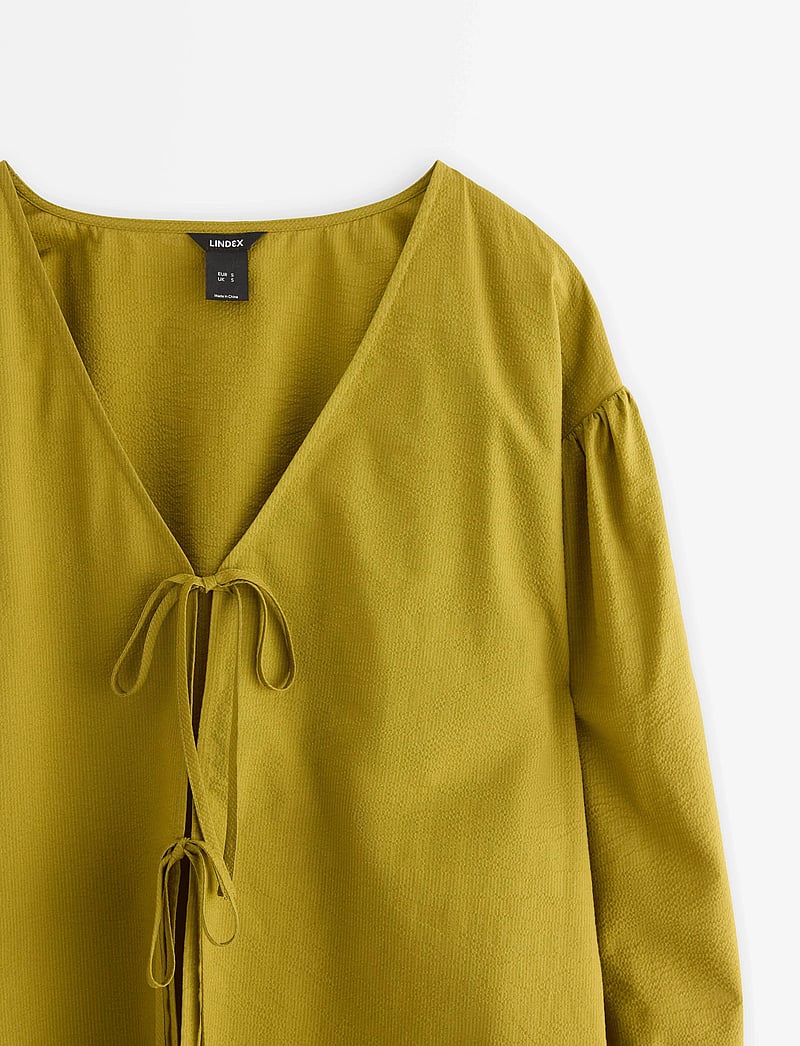 Lindex - Blouse Esther - långärmade blusar - dusty green - 5