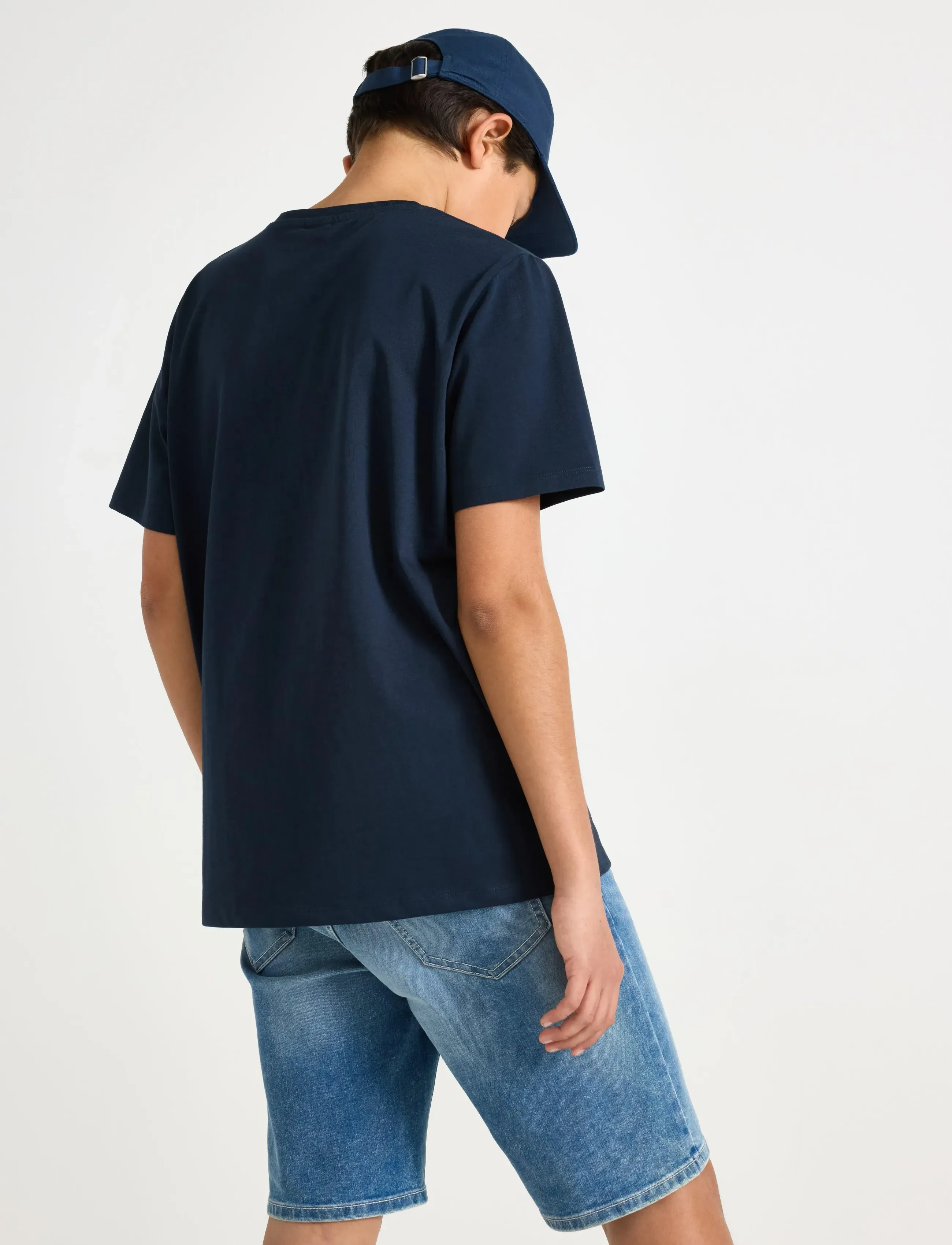Lindex - T shirt v neck - short-sleeved t-shirts - dark navy - 3