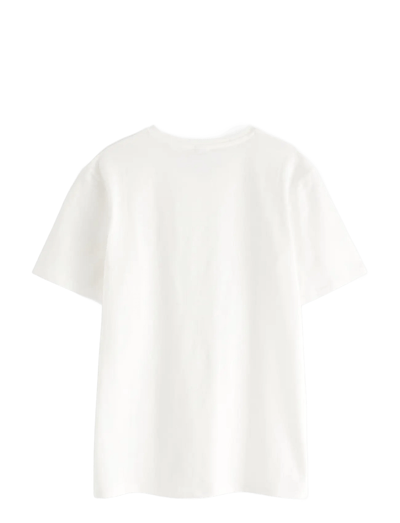 Lindex - T shirt v neck - lyhythihaiset t-paidat - off white - 2