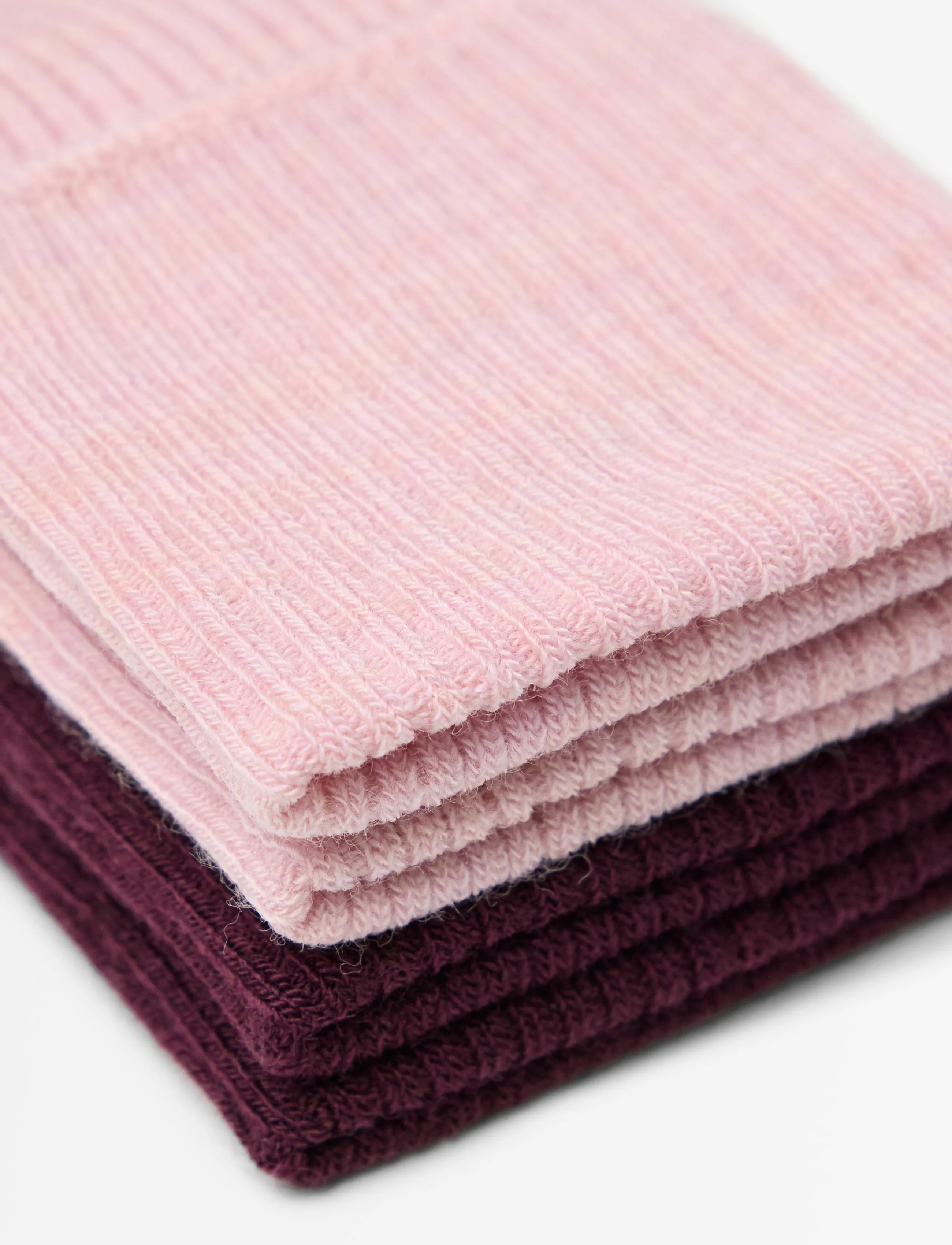 Lindex - 2-pack ribbed socks in merino wool blend - regular socks - light pink - 2