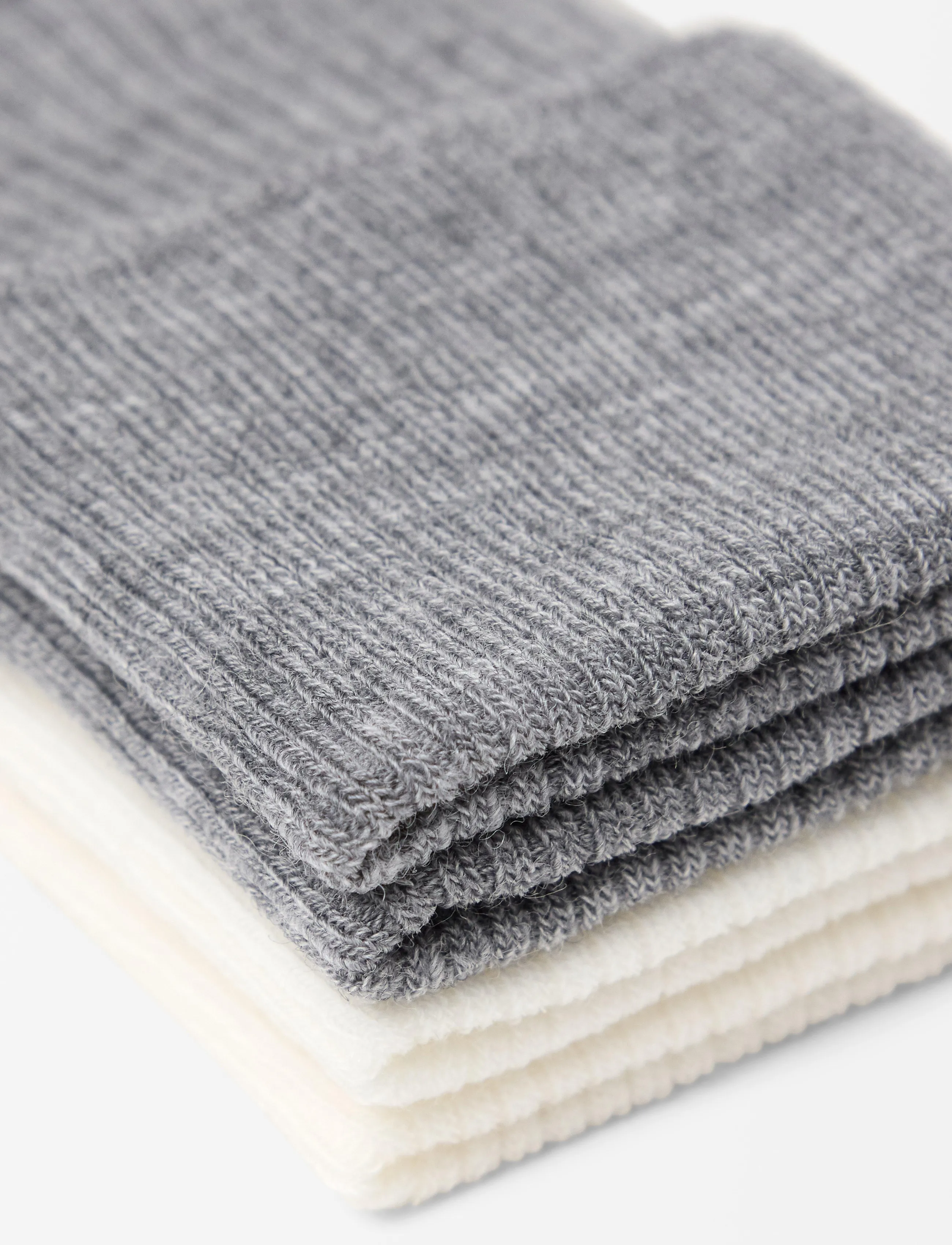 Lindex - 2-pack ribbed socks in merino wool blend - regular socks - white - 2