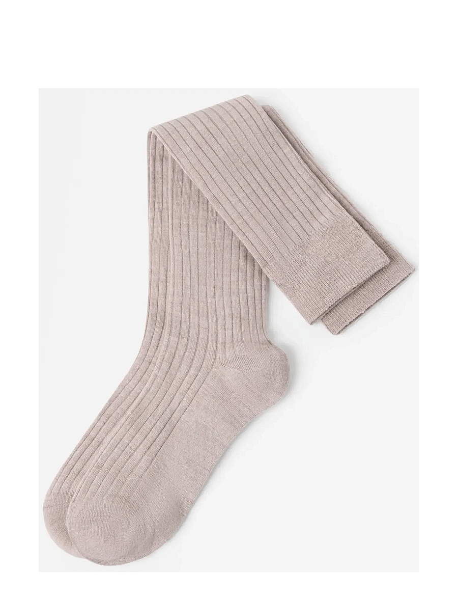 Lindex - 2-pack ribbed knee-high socks - knee-high socks - dusty beige melange - 0
