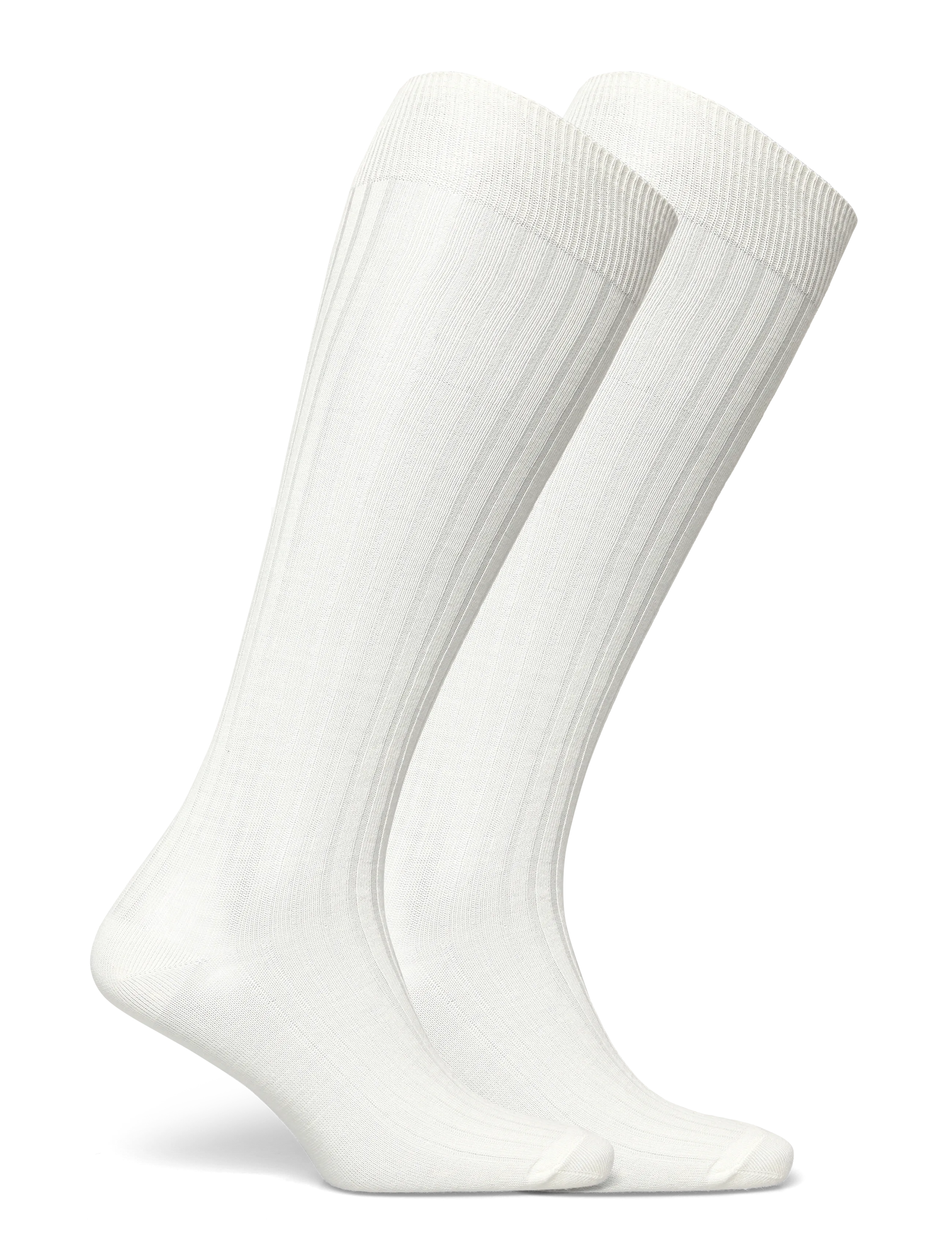Lindex - 2-pack ribbed knee-high socks - põlvikud - white - 3