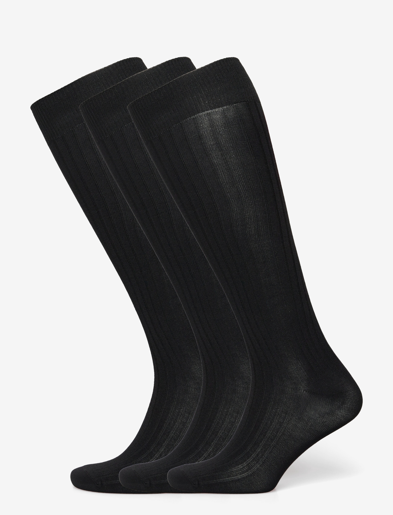 Lindex - knee high 3 p rib wide cuff - black - 0