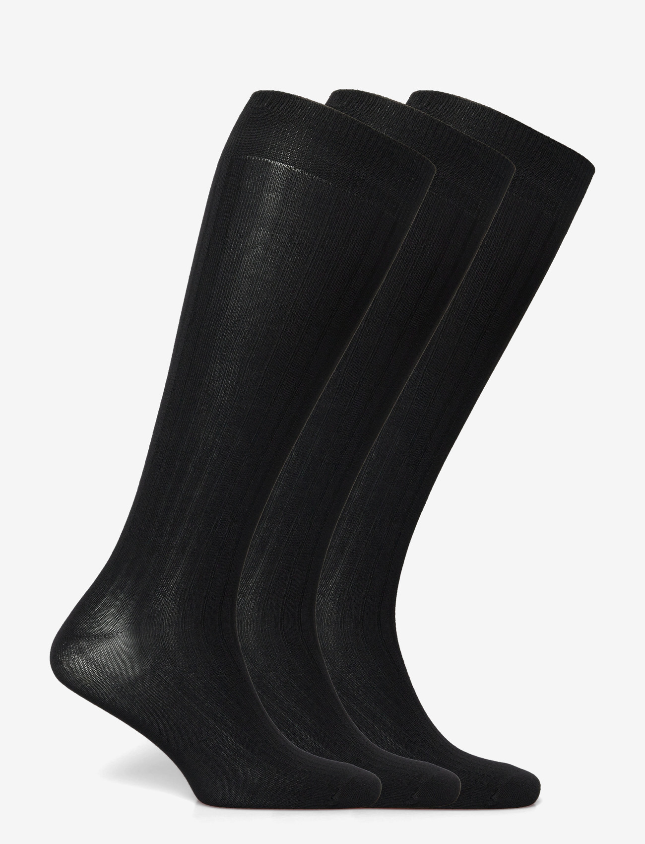 Lindex - knee high 3 p rib wide cuff - black - 1