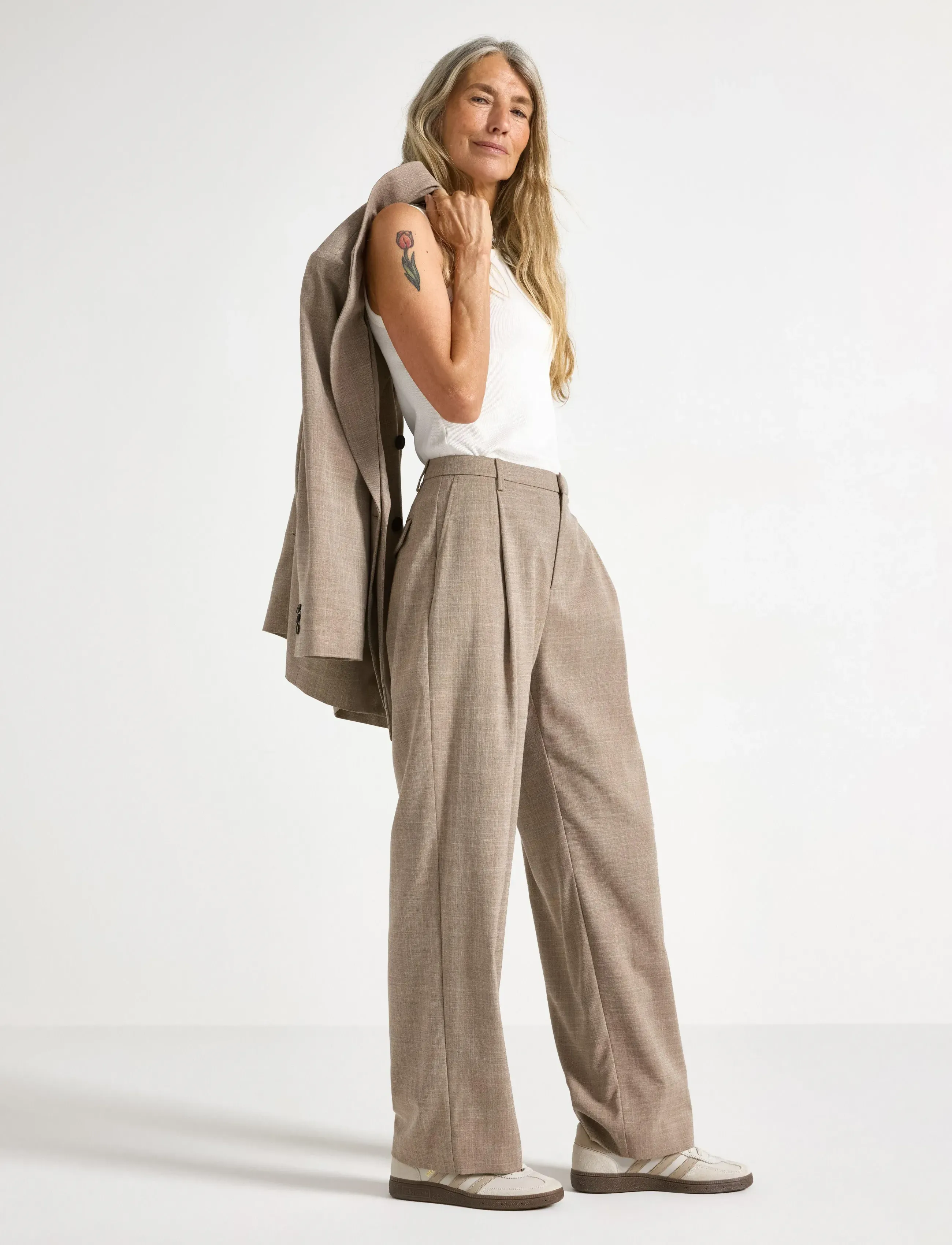 Lindex Raka byxor - Bukser - BEIGE MELANGE / beige