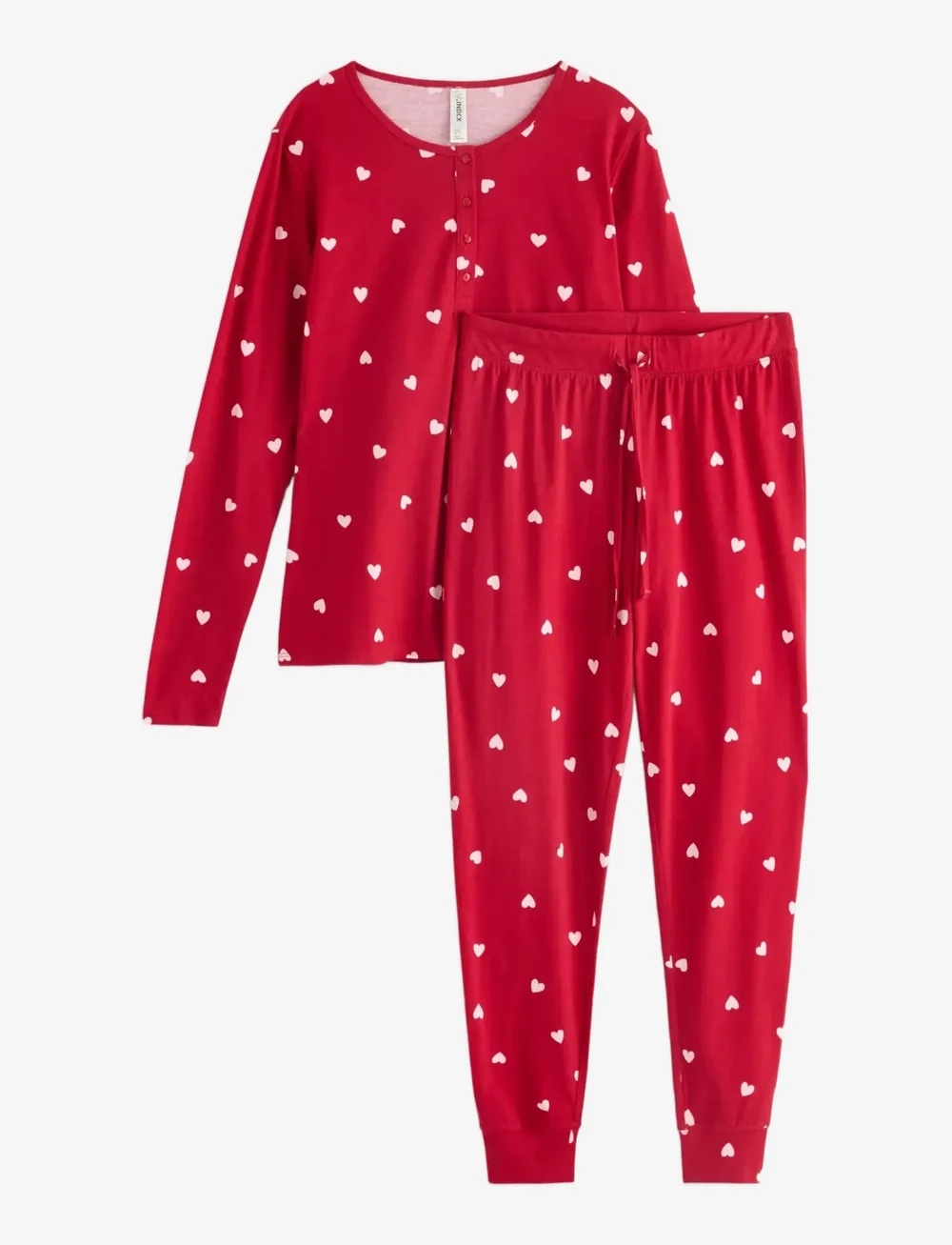 Lindex - Henley pyjama aop - jõulupidžaamad - red - 1