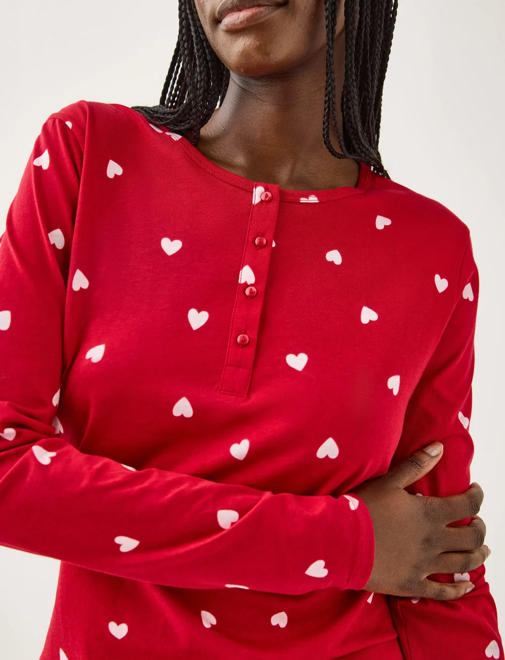 Lindex - Henley pyjama aop - jõulupidžaamad - red - 4