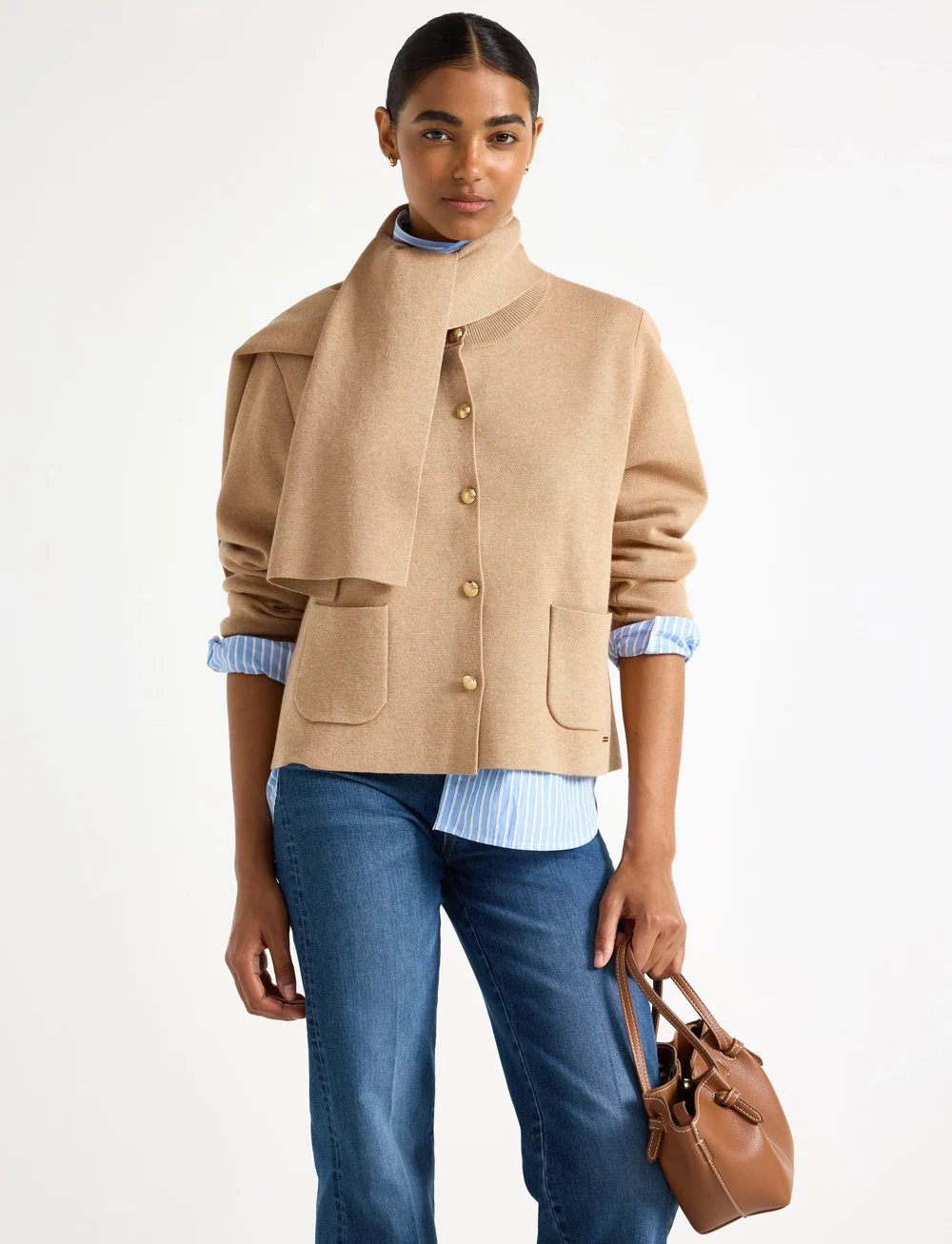 Lindex - Jacket Carly - efterårsjakker - beige melange - 0