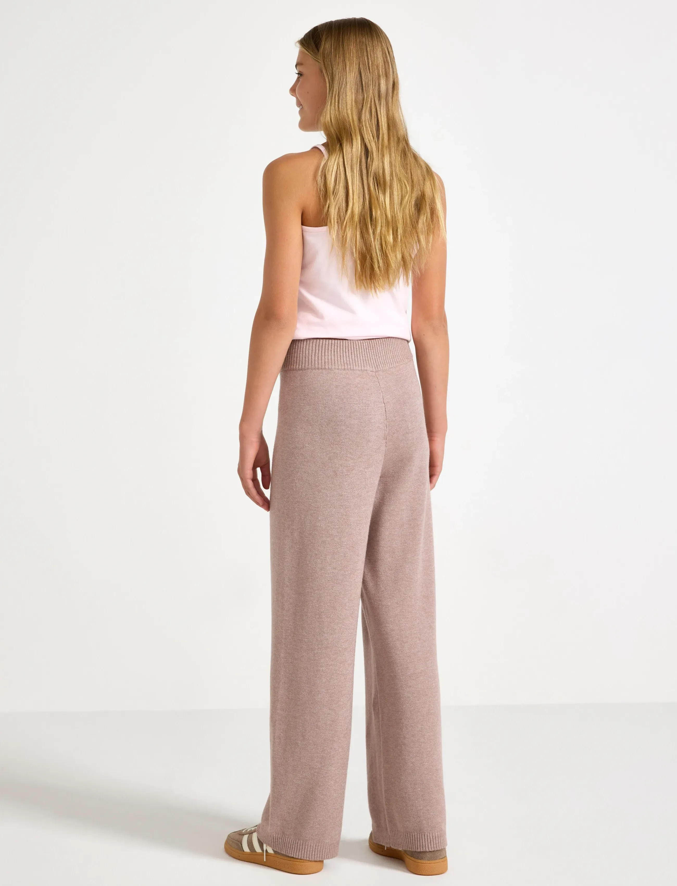 Lindex - Trouser knitted - madalaimad hinnad - light brown melange - 3