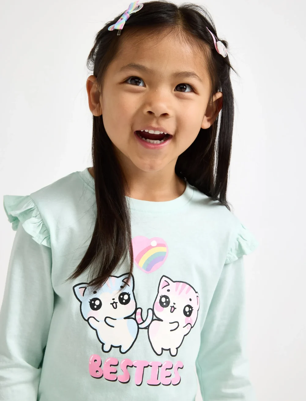 Lindex - Pyjama 2 p Kawaii rainbow - pyjamasset - light pink - 4