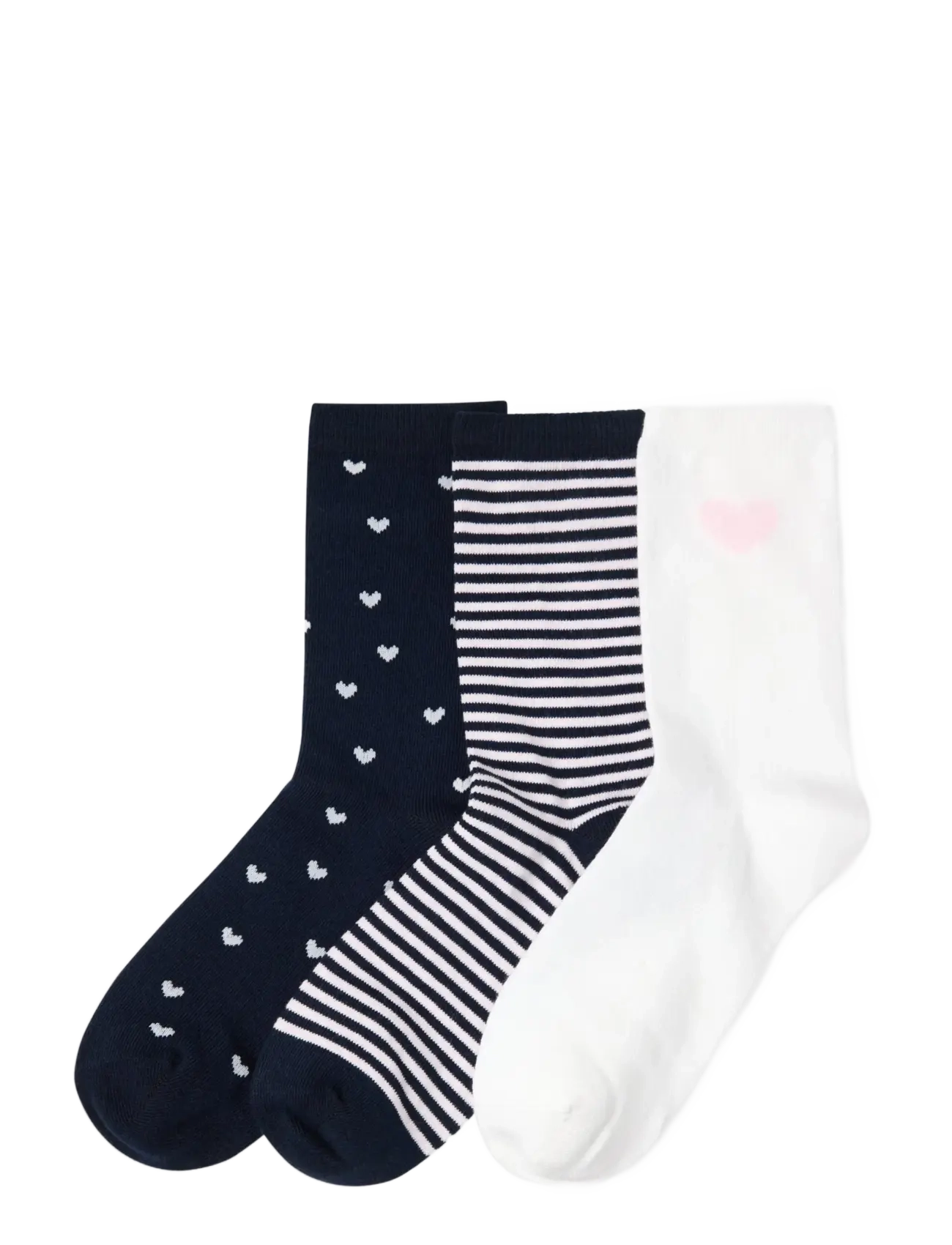 Socks 3 pack BG hearts and str - NAVY
