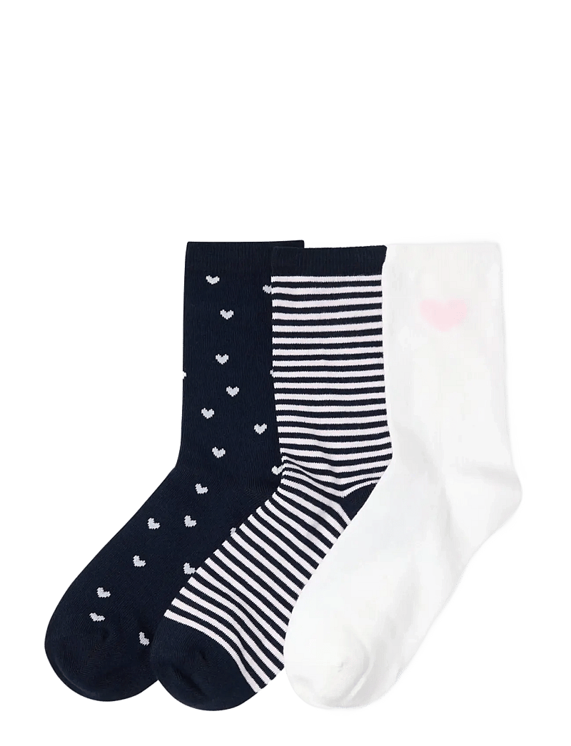 Lindex - Socks 3 pack BG hearts and str - strümpfe - navy - 0