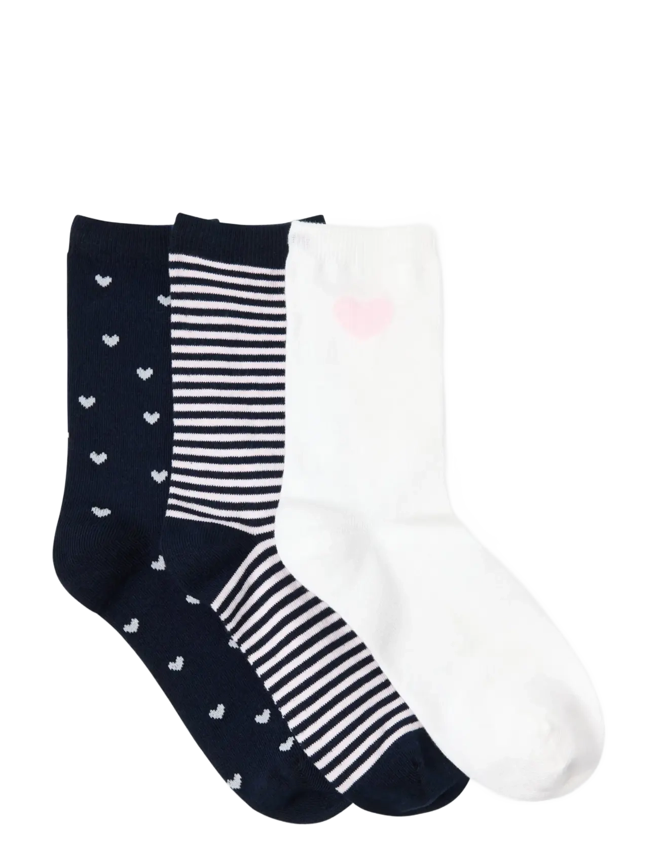 Lindex - Socks 3 pack BG hearts and str - strumpor - navy - 1