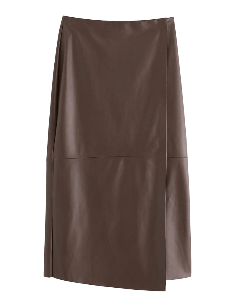Lindex - Skirt Francy - slå-om-nederdele - dark brown - 1