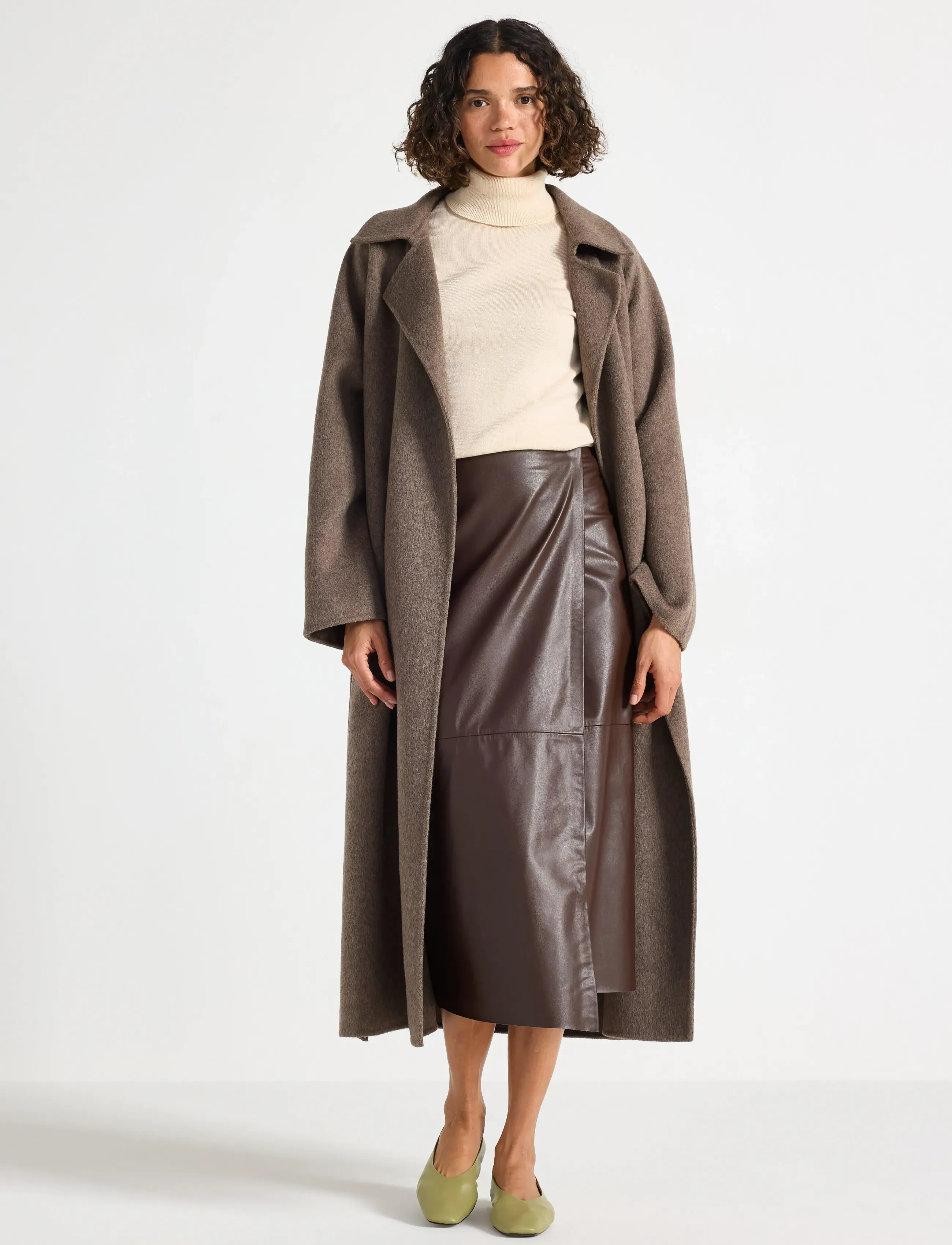 Lindex Skirt Francy - Seelikud - DARK BROWN / brown