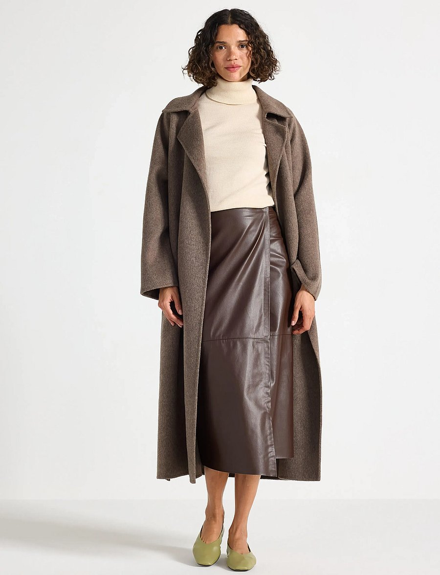 Lindex - Skirt Francy - wickelröcke - dark brown - 0