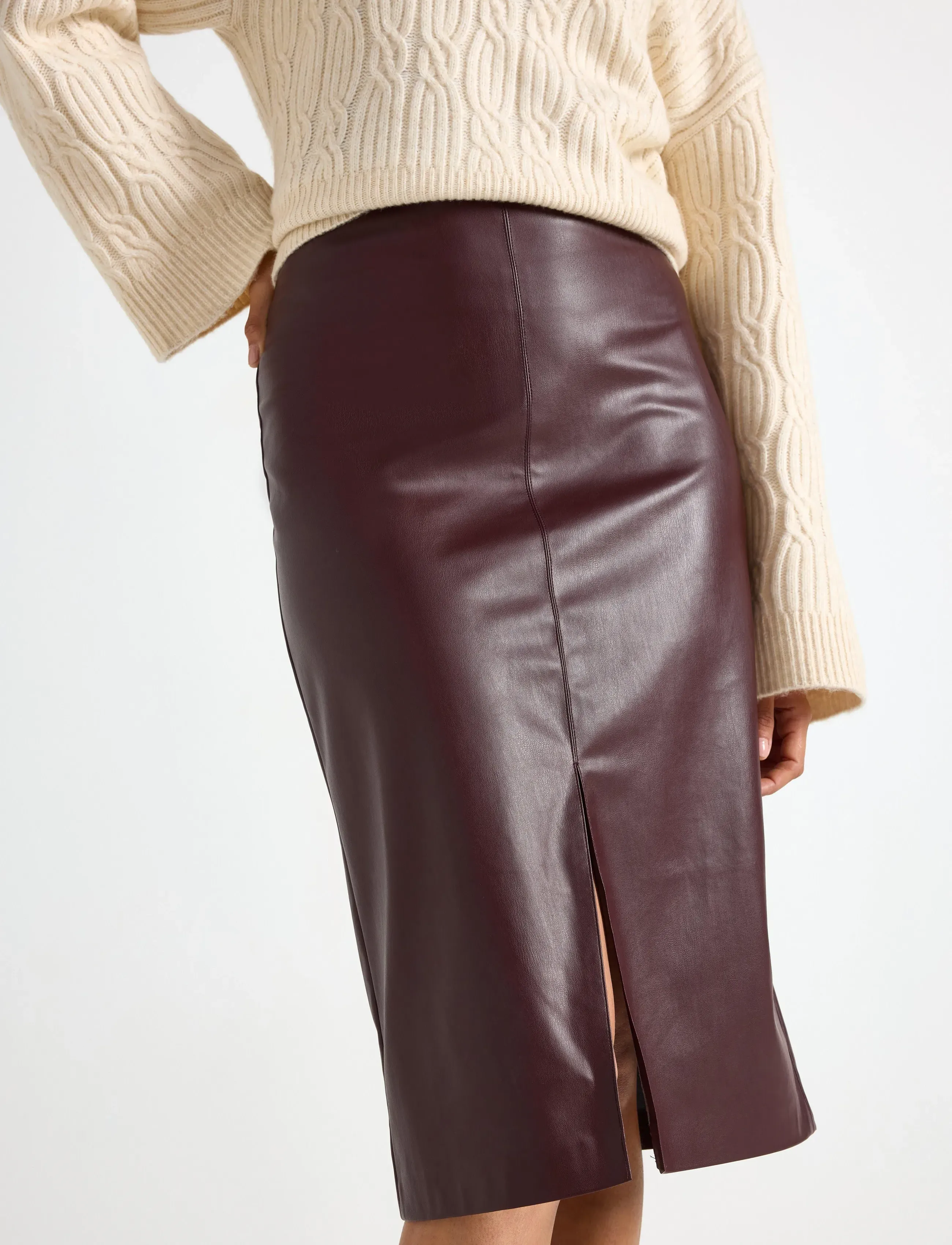 Lindex - Skirt Jocelyn - midi-röcke - dark red - 4