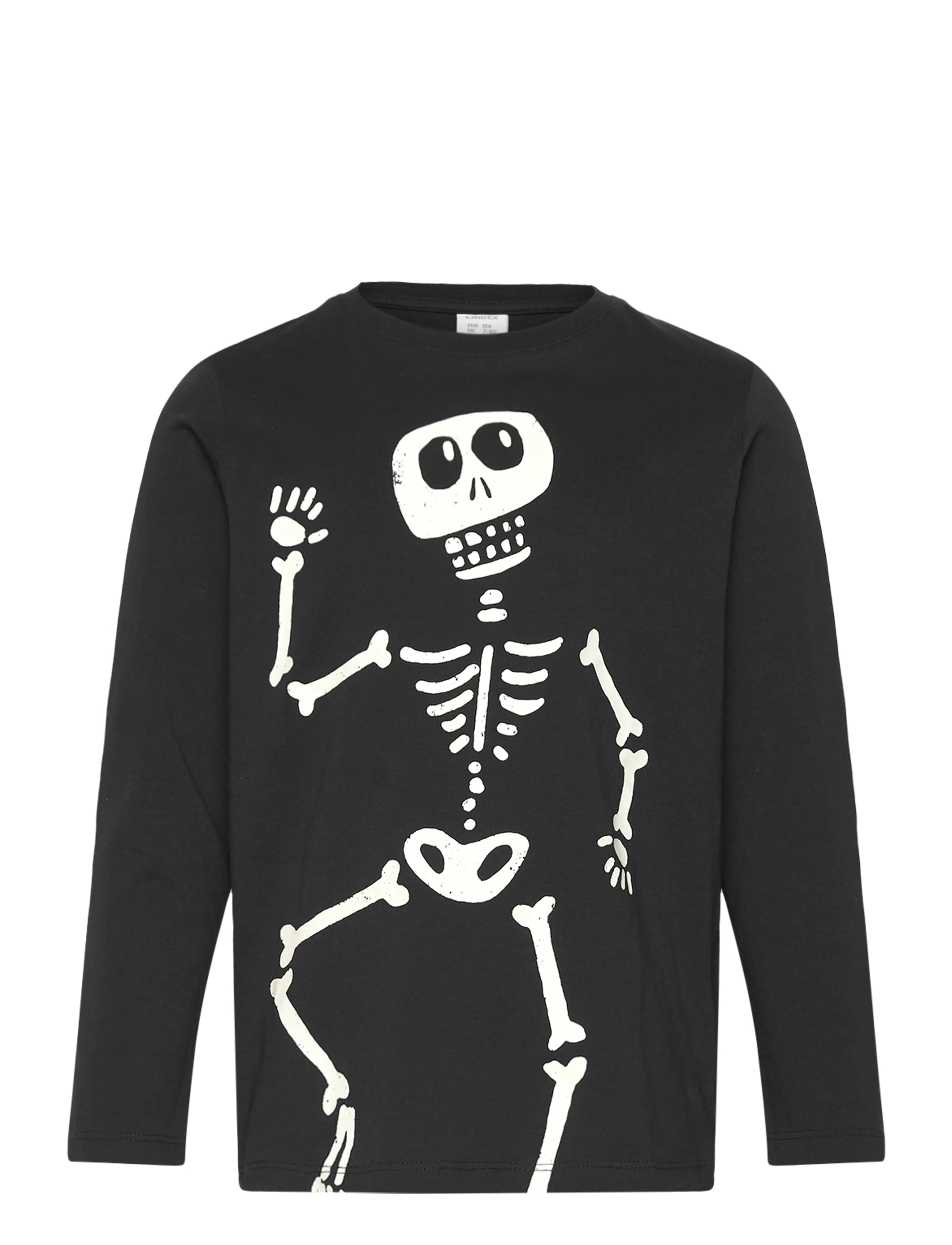 Top LS Skeleton glow in the da - BLACK