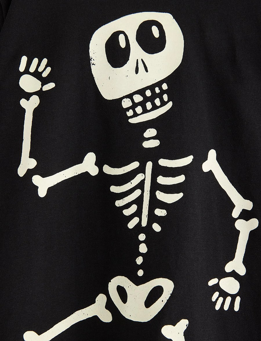 Lindex - Top LS Skeleton glow in the da - rudens drabužiai - black - 5