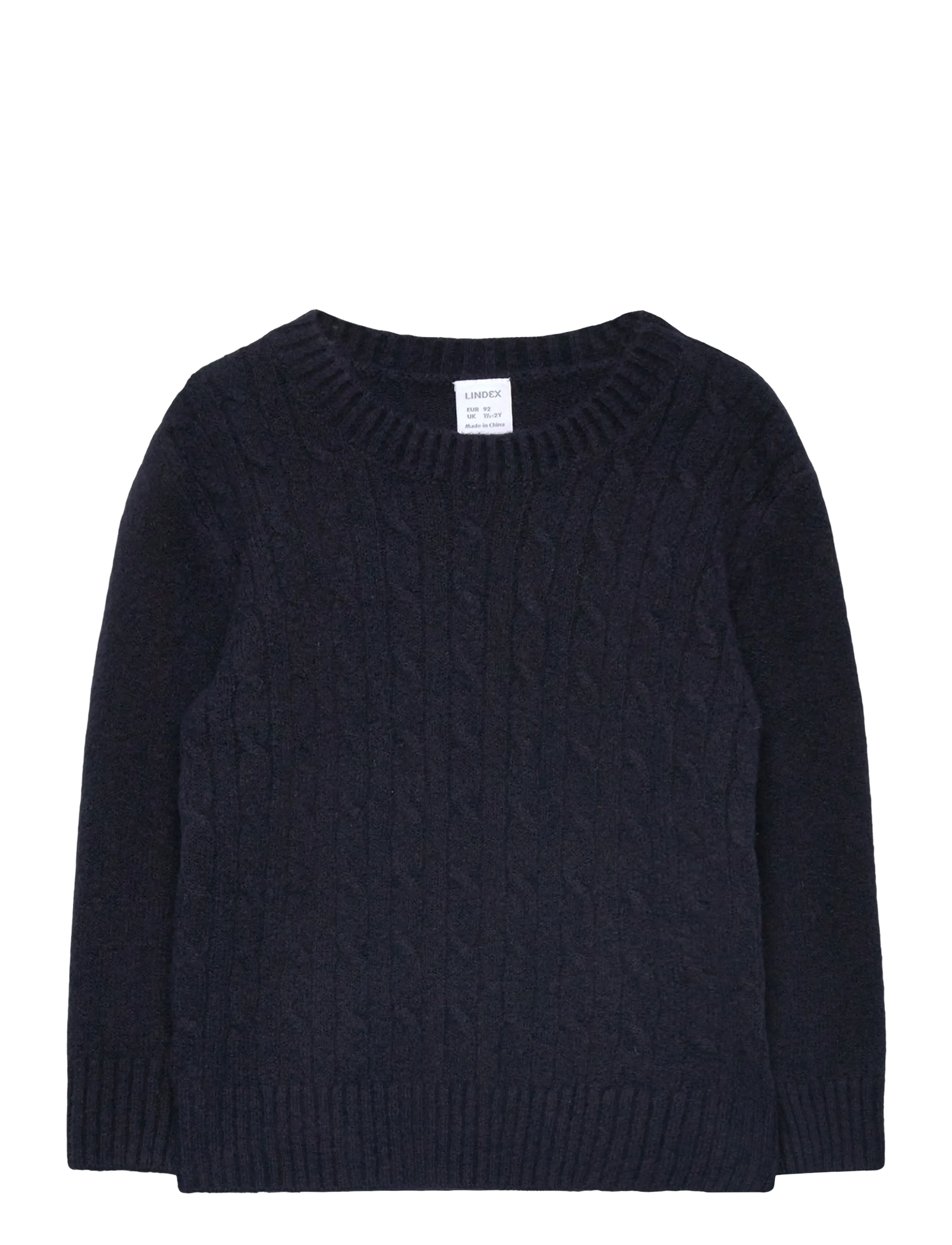 LINDEX Pullover Strick Cable Navy - 110 - Kinder