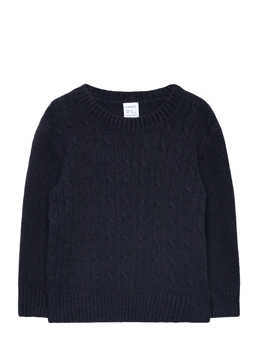 Lindex - Sweater knitted cable - stickade tröjor - dark navy - 1