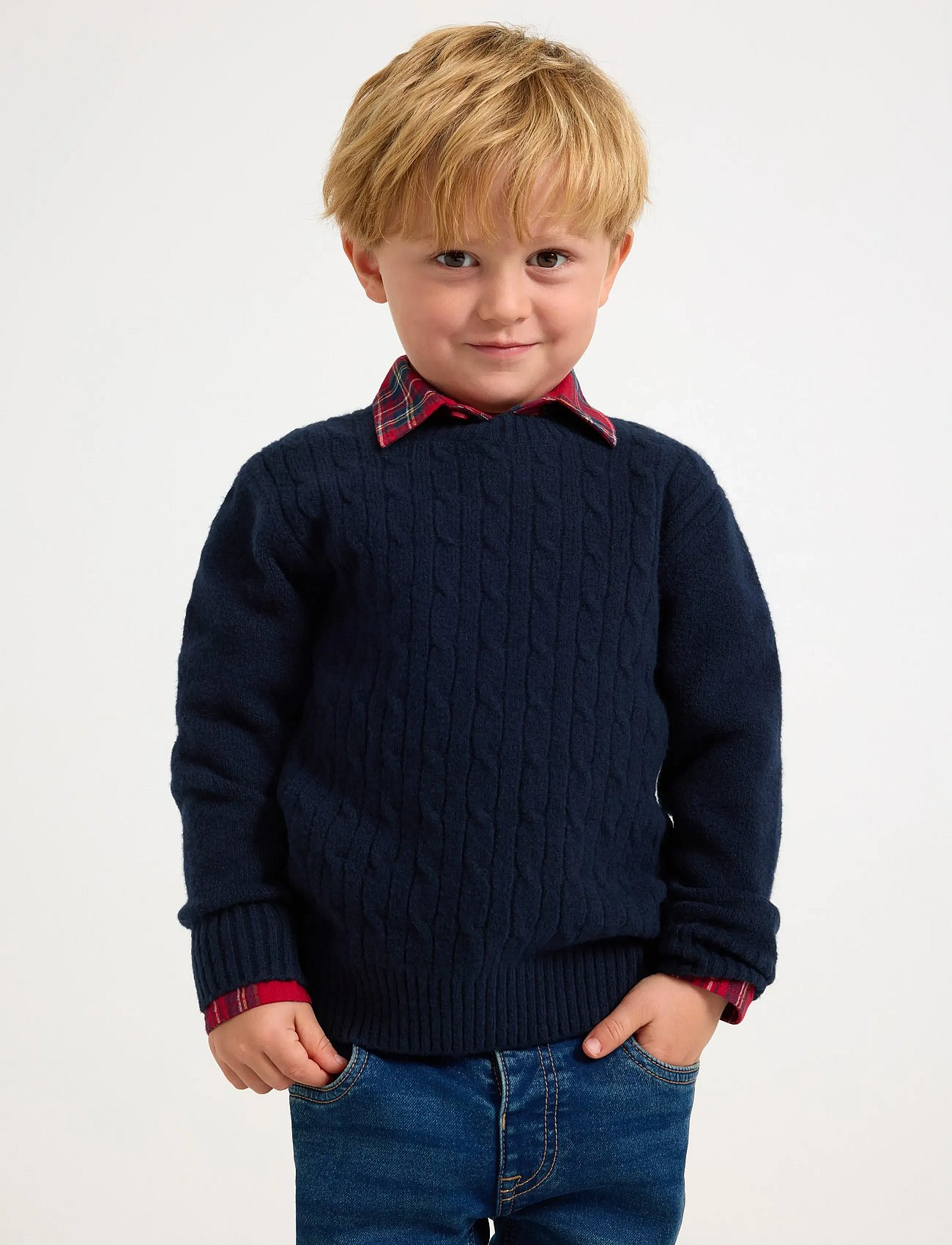 Sweater knitted cable - DARK