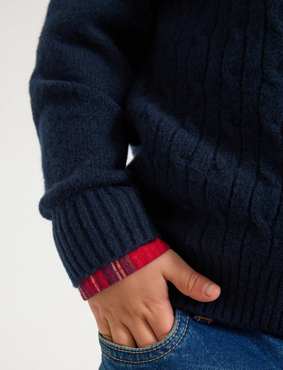 Lindex - Sweater knitted cable - stickade tröjor - dark navy - 4