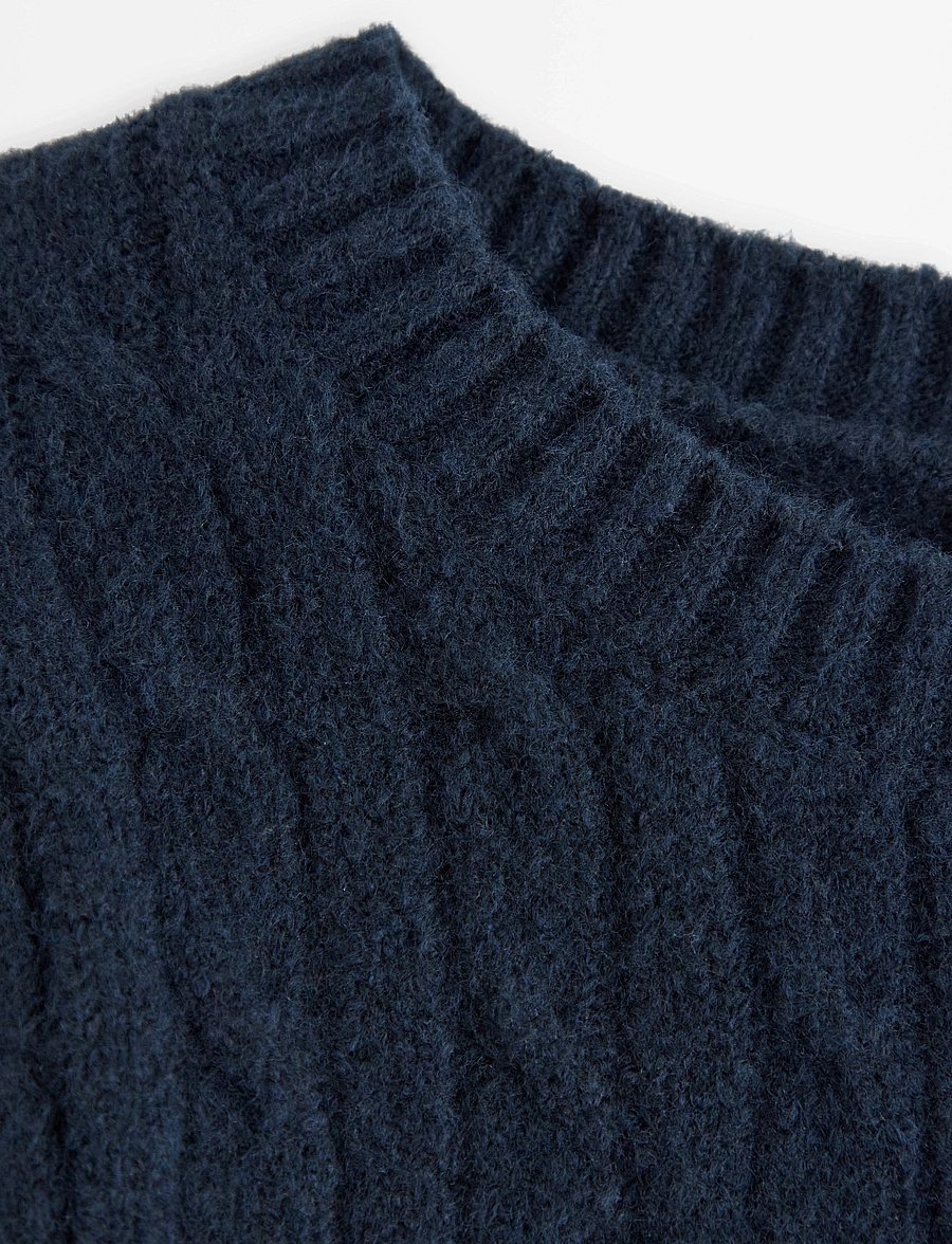Lindex - Sweater knitted cable - stickade tröjor - dark navy - 5