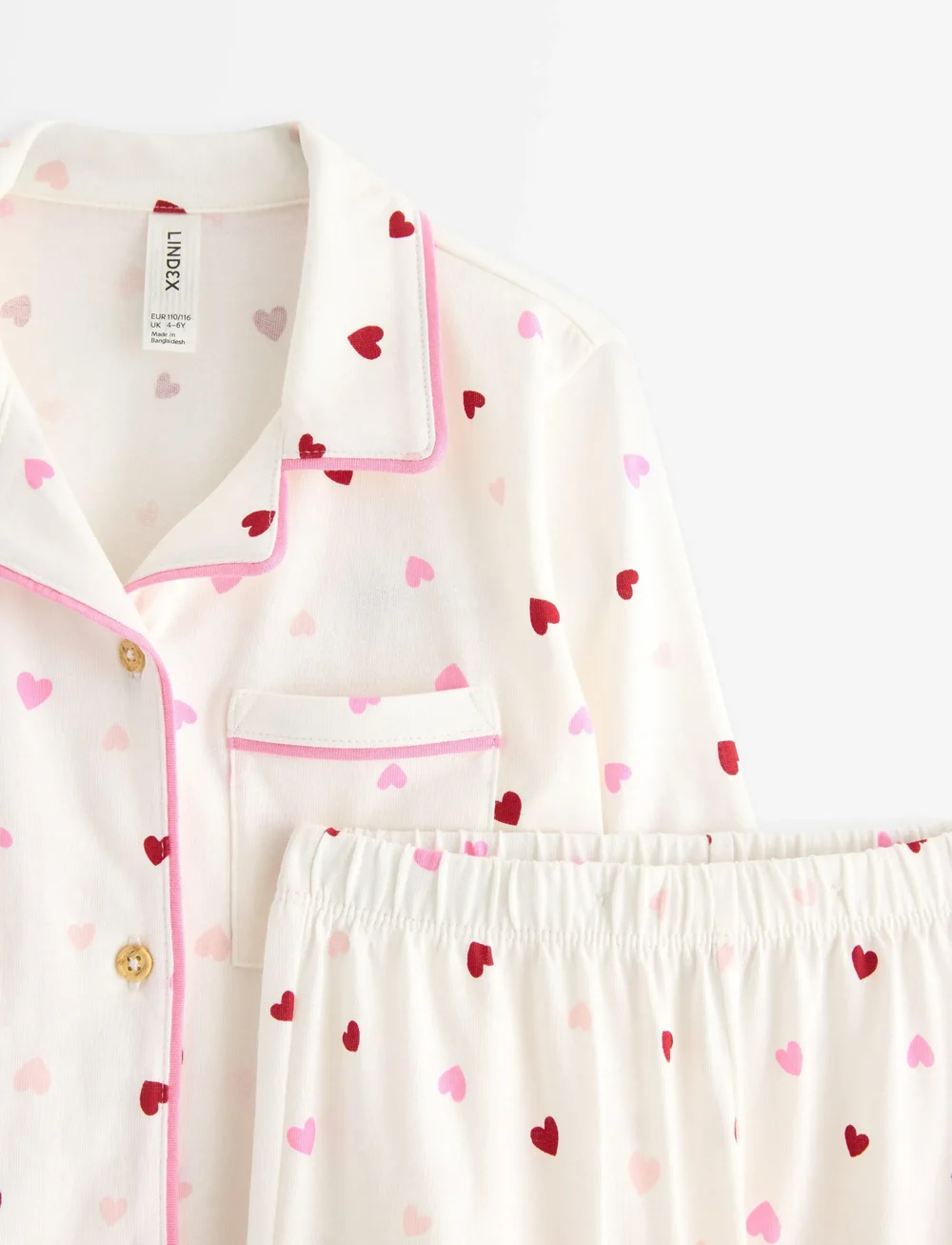 Lindex - Pyjama Hearts - pyjamasset - light dusty white - 5