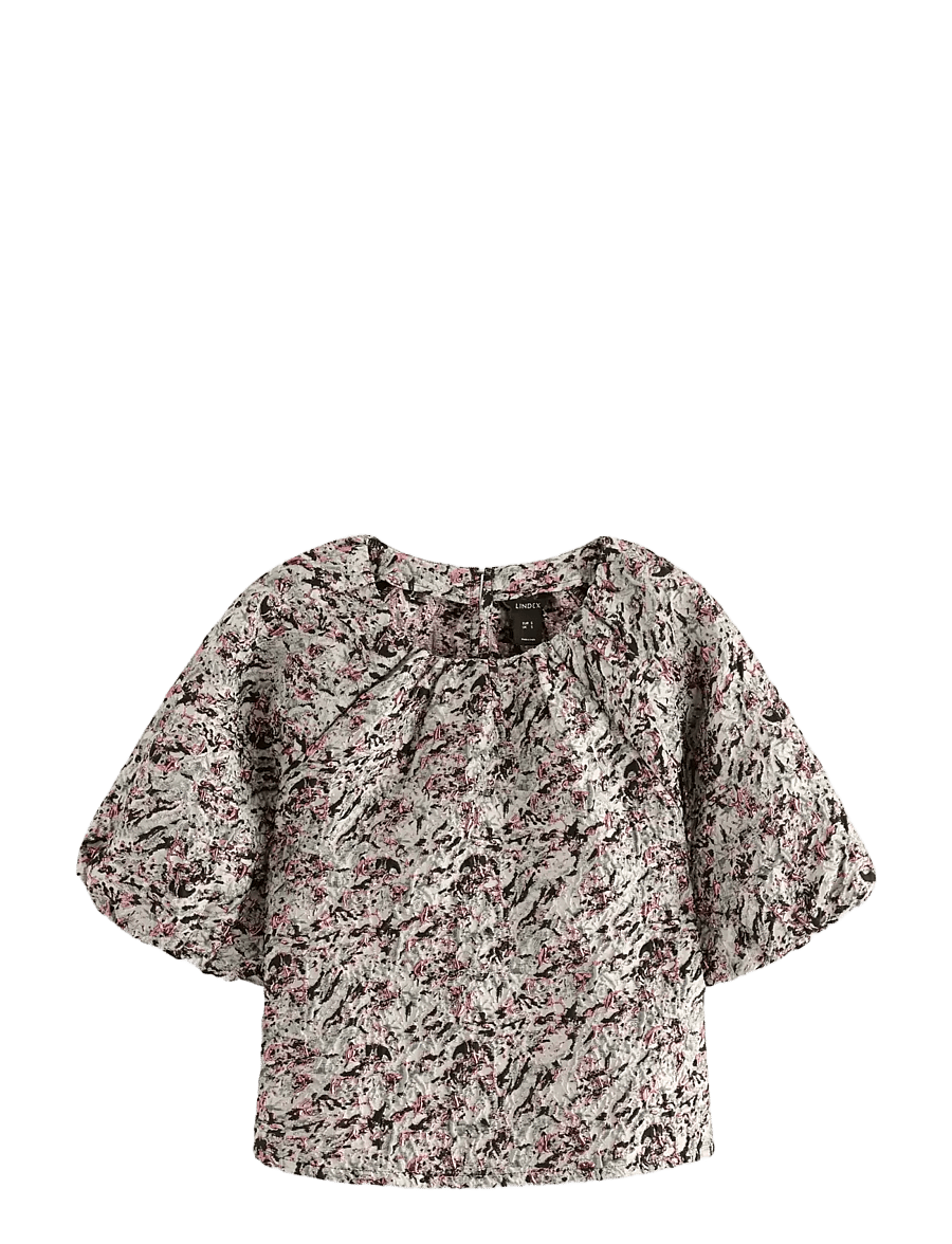 Lindex - Blouse Kylie - lühikeste varrukatega pluusid - grey - 1