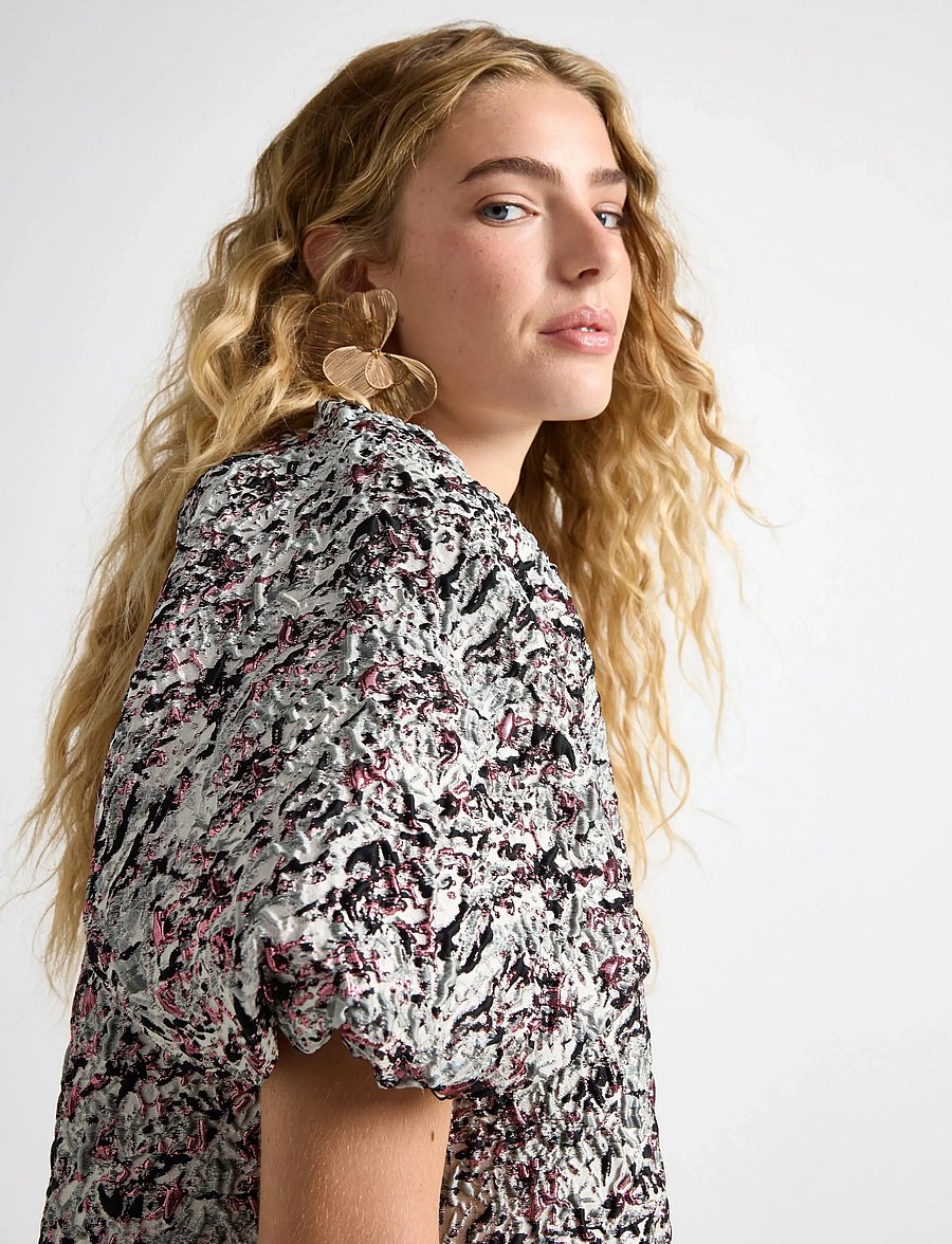 Lindex - Blouse Kylie - lühikeste varrukatega pluusid - grey - 4